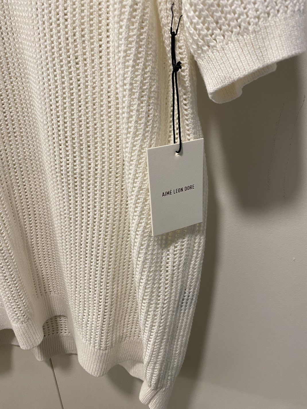 Aime Leon Dore Aime Leon Dore / ALD Mesh Knit Polo Coconut S/S 22 Size US XL / EU 56 / 4 - 4 Thumbnail