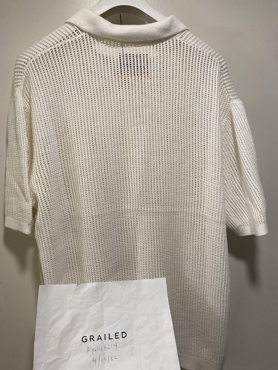 Aime Leon Dore Aime Leon Dore / ALD Mesh Knit Polo Coconut S/S 22 Size US XL / EU 56 / 4 - 2 Thumbnail