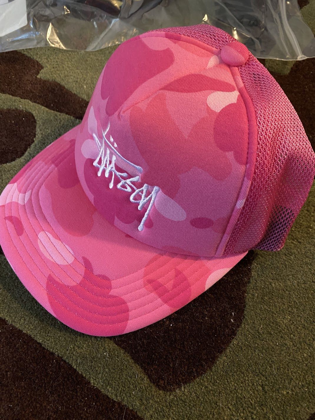 image of Bape Trucker Cap S/s 2022- Pink, Men's