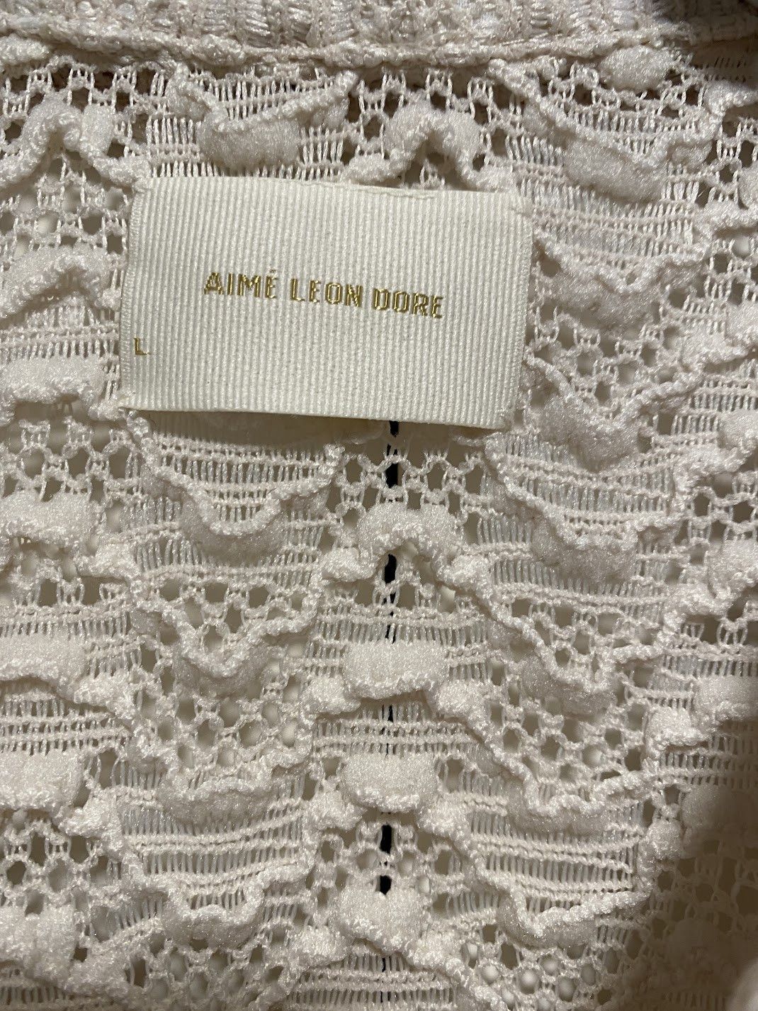 Aime Leon Dore Rico Shirt Cream lace crochet Woven Button AfterGlow ss22 Size US L / EU 52-54 / 3 - 3 Thumbnail