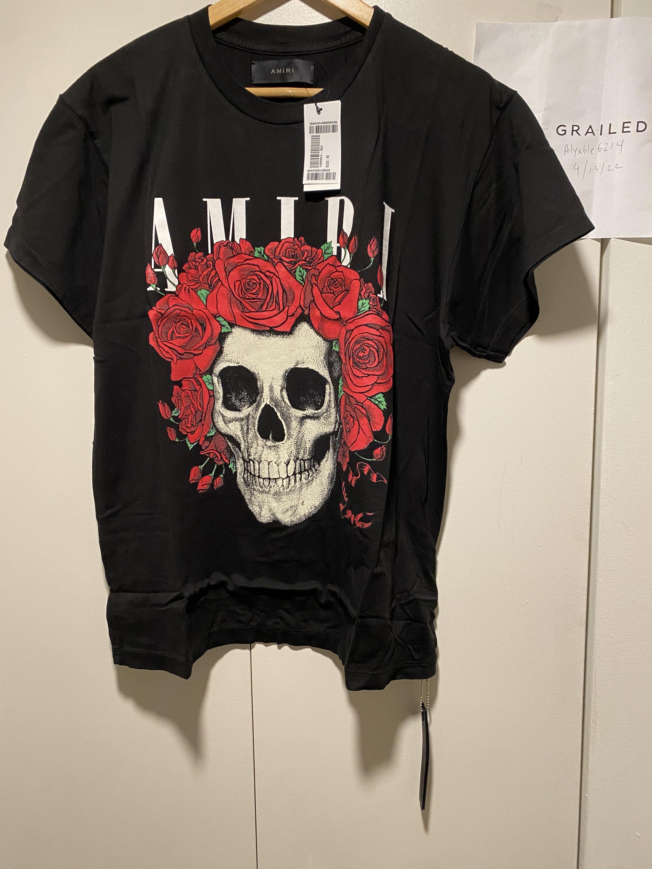 image of Amiri Grateful Dead Skull Tee T-Shirt Black Size Medium, Men's
