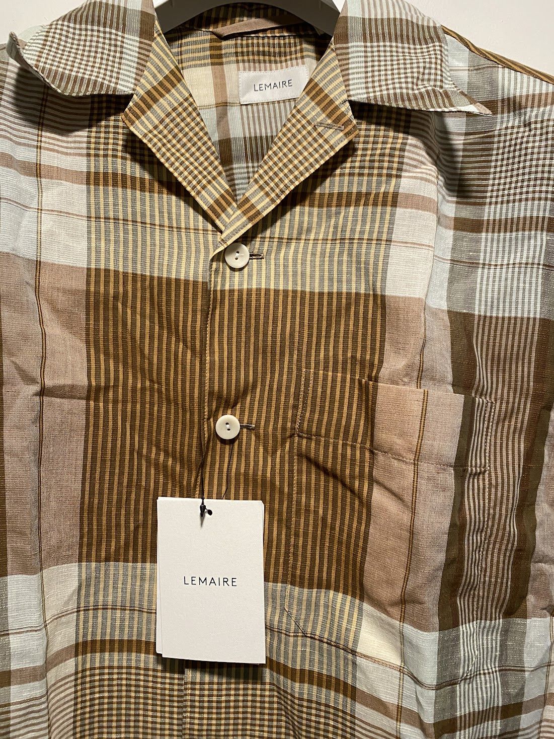 Lemaire Lemaire checked camp collar linen cotton shirt size IT 48 Size US M / EU 48-50 / 2 - 4 Thumbnail