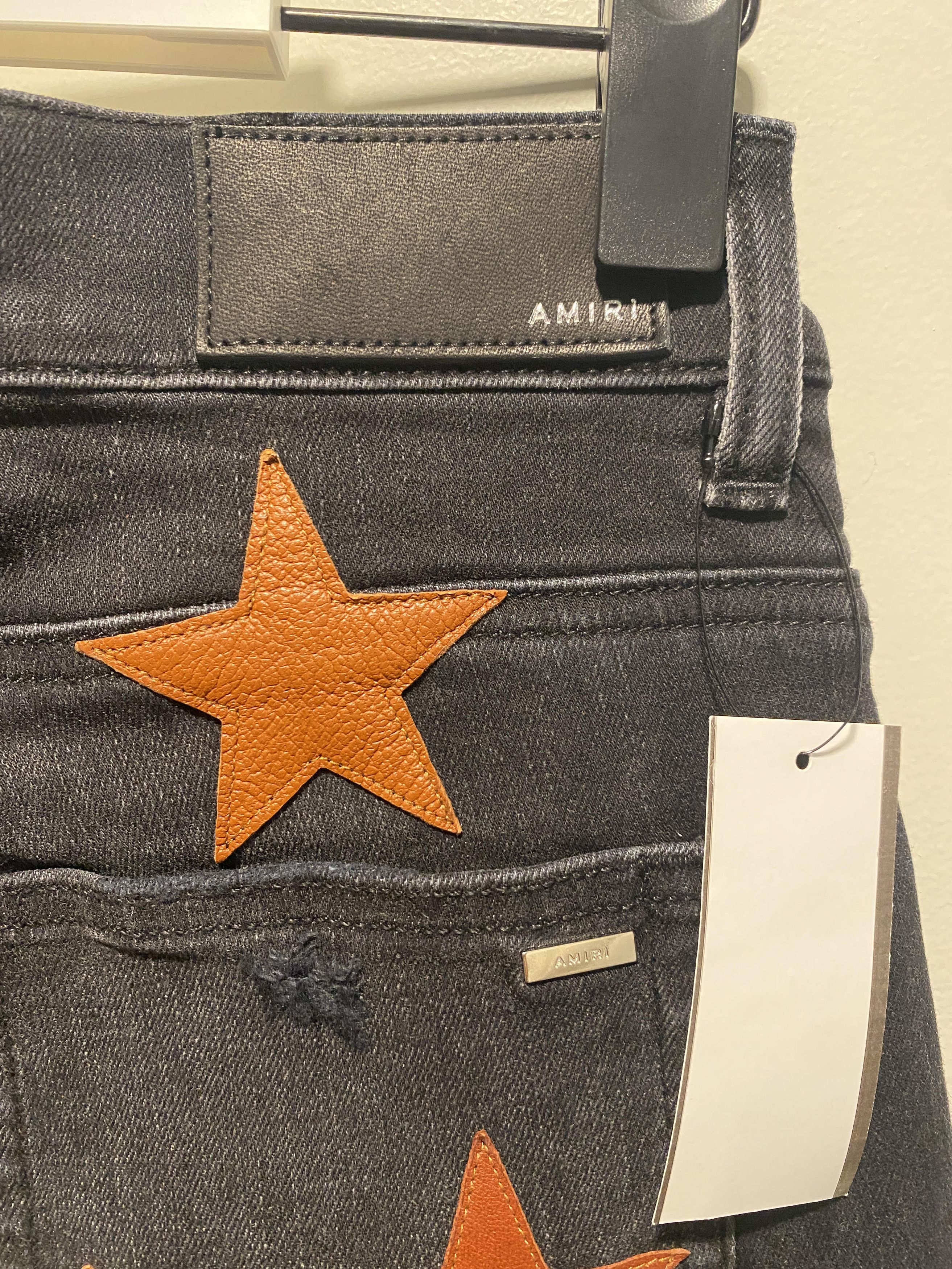Amiri AMIRI Chemist Leather Stars Jean Orange / Black size 32 Size US 32 / EU 48 - 2 Thumbnail