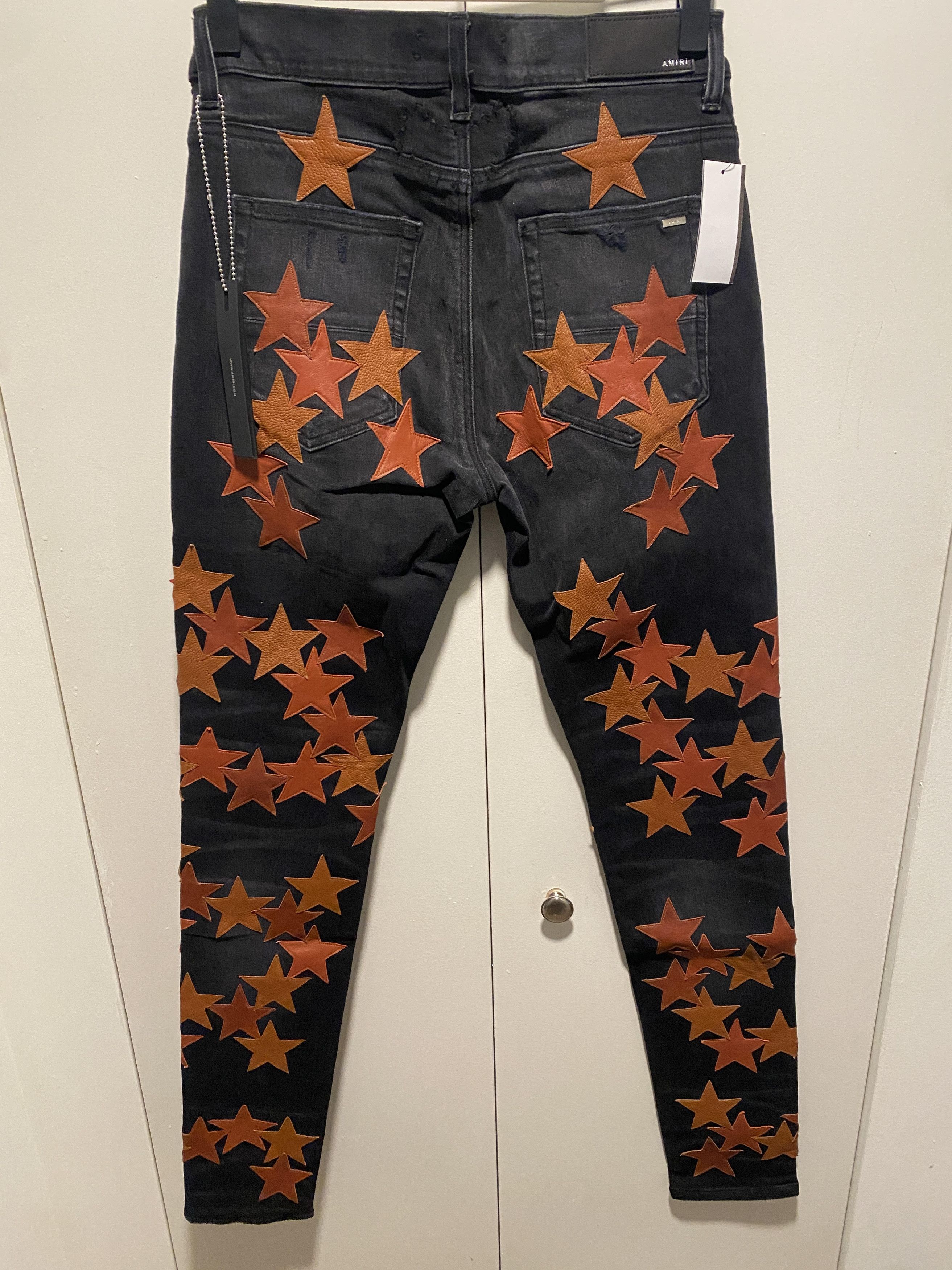 Amiri AMIRI Chemist Leather Stars Jean Orange / Black size 32 Size US 32 / EU 48 - 4 Thumbnail