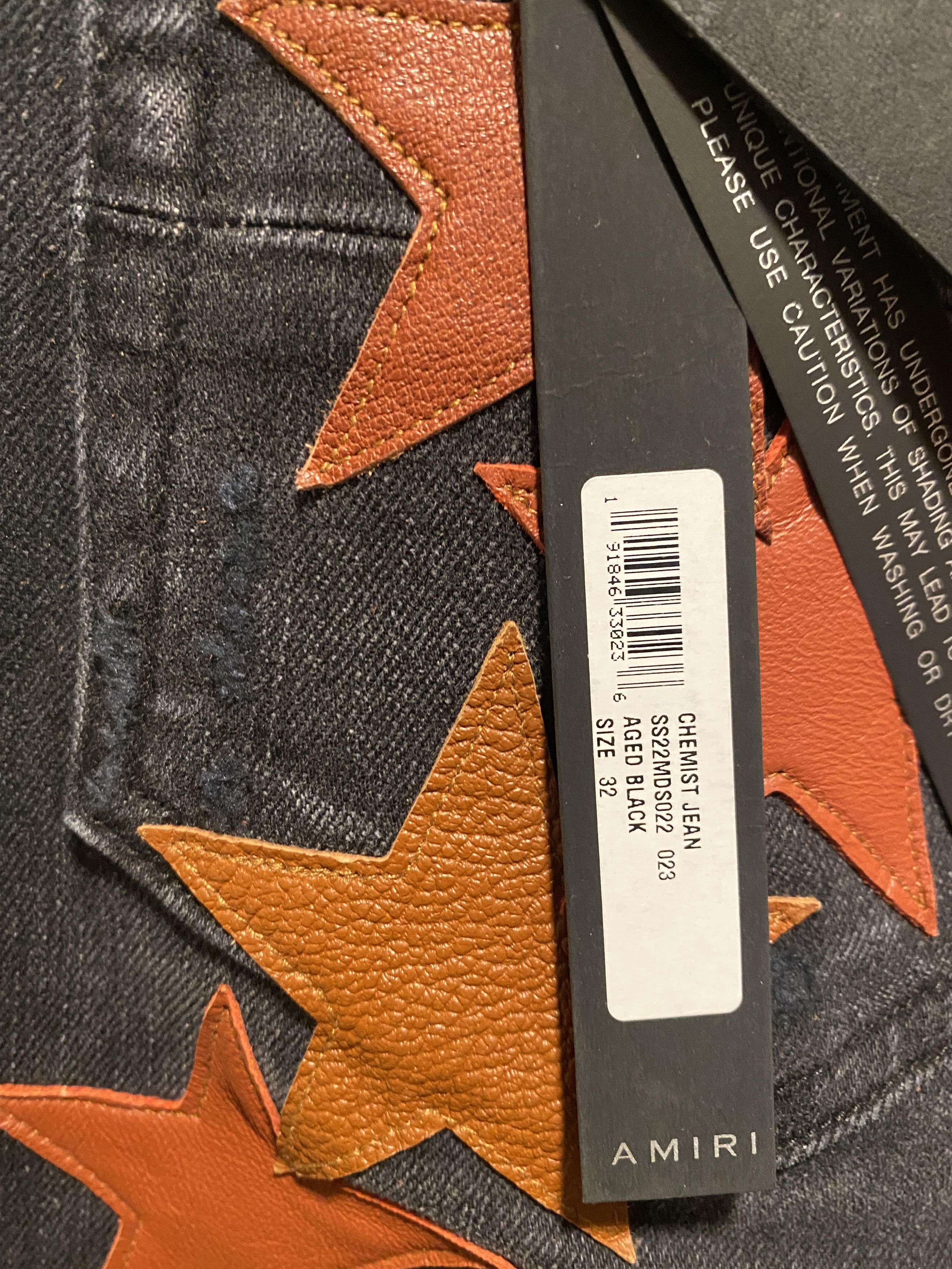 Amiri AMIRI Chemist Leather Stars Jean Orange / Black size 32 Size US 32 / EU 48 - 3 Thumbnail