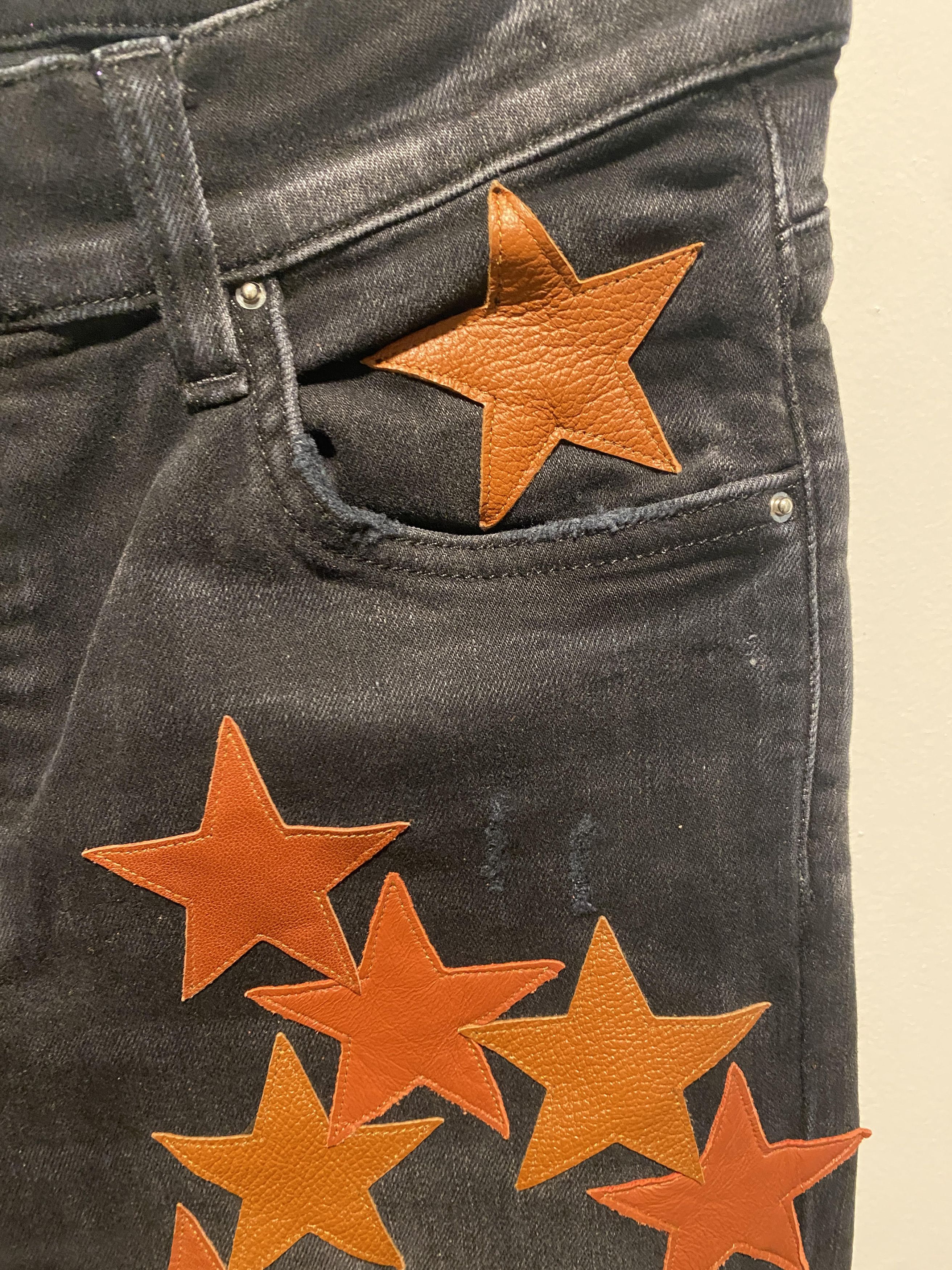 Amiri AMIRI Chemist Leather Stars Jean Orange / Black size 32 Size US 32 / EU 48 - 7 Thumbnail