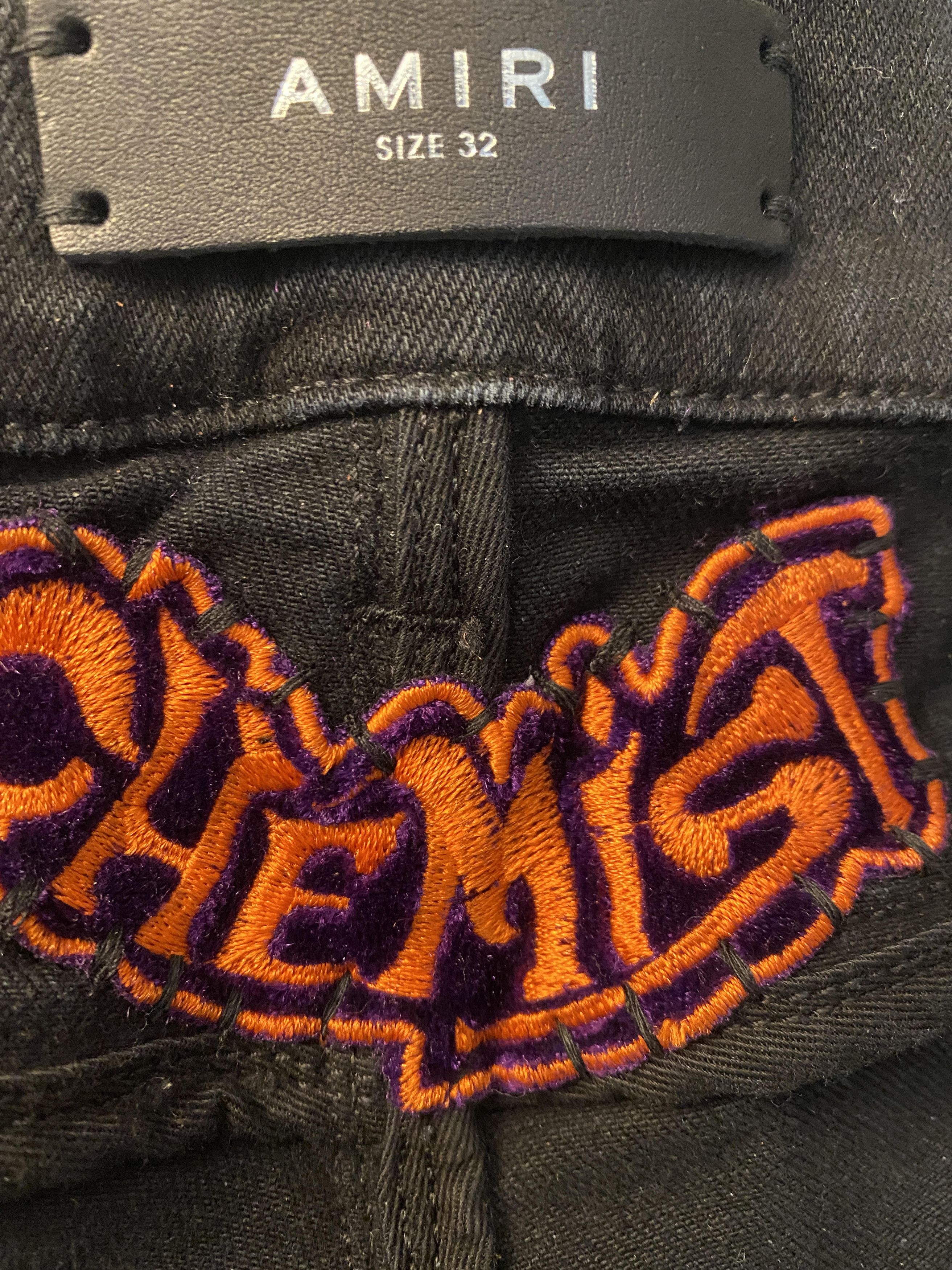 Amiri AMIRI Chemist Leather Stars Jean Orange / Black size 32 Size US 32 / EU 48 - 9 Thumbnail