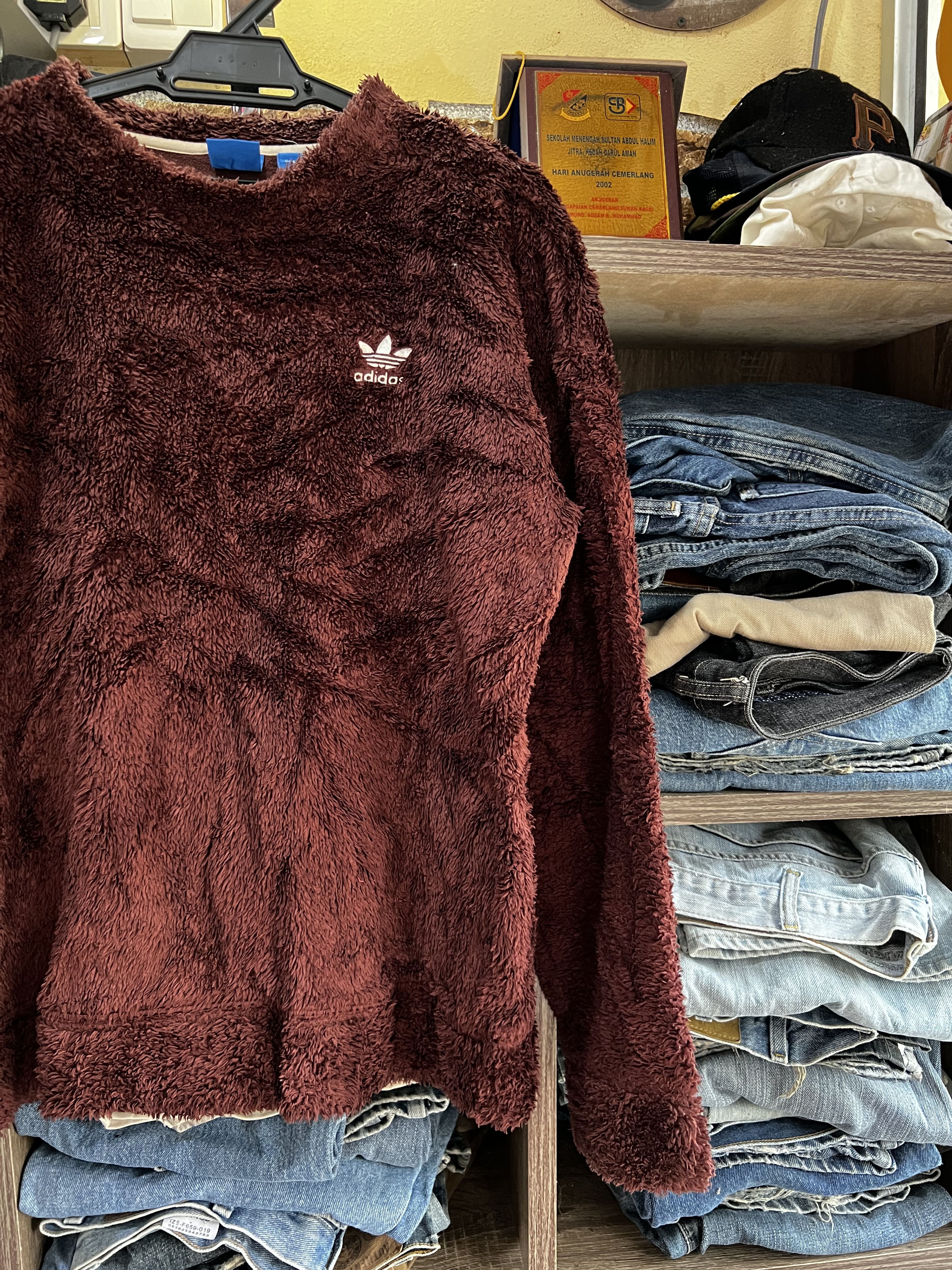 Adidas 🔥Vintage Adidas Deep Pile Faux Fur Sweatshirts Size US M / EU 48-50 / 2 - 3 Thumbnail