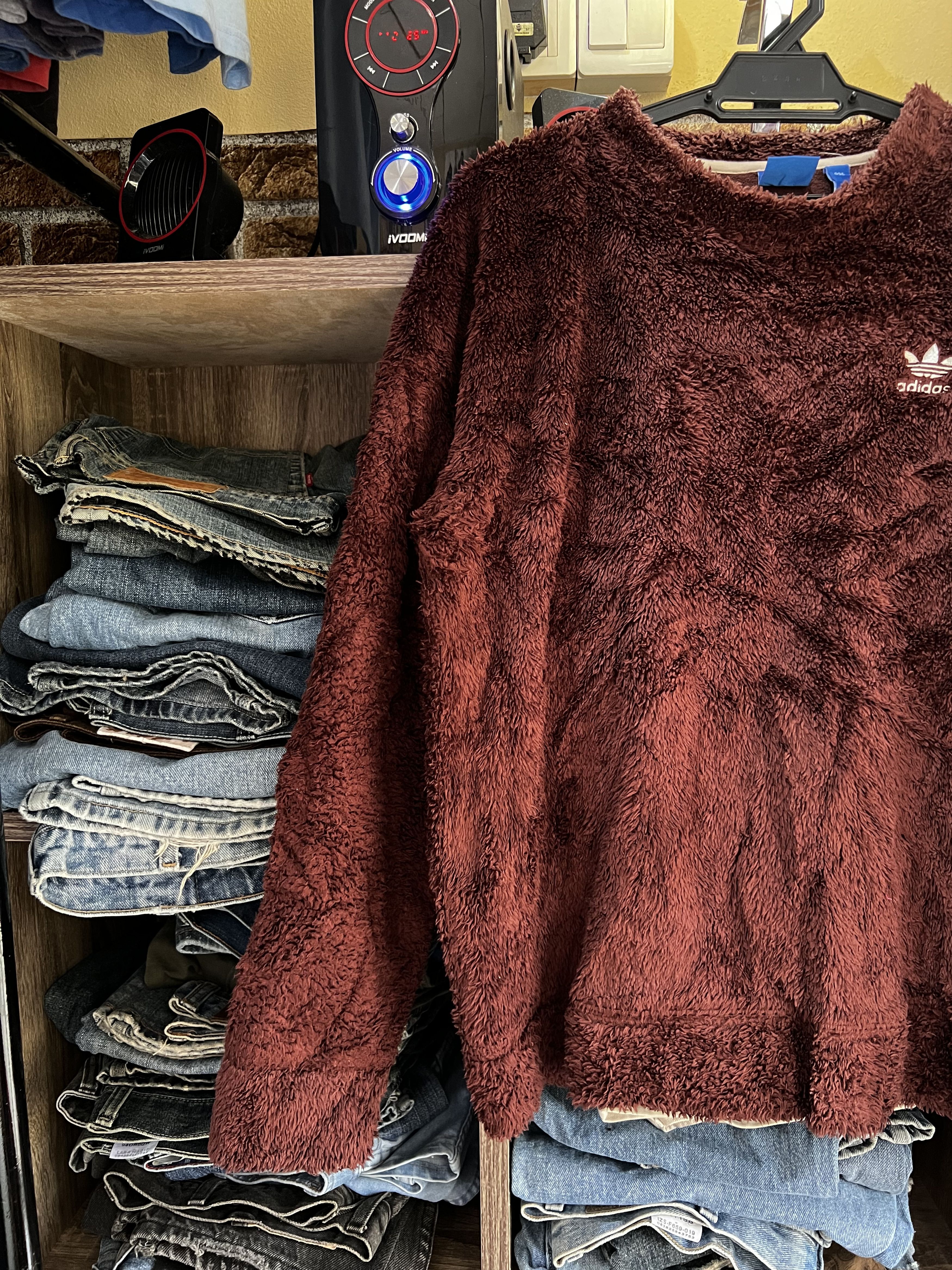 Adidas 🔥Vintage Adidas Deep Pile Faux Fur Sweatshirts Size US M / EU 48-50 / 2 - 2 Thumbnail