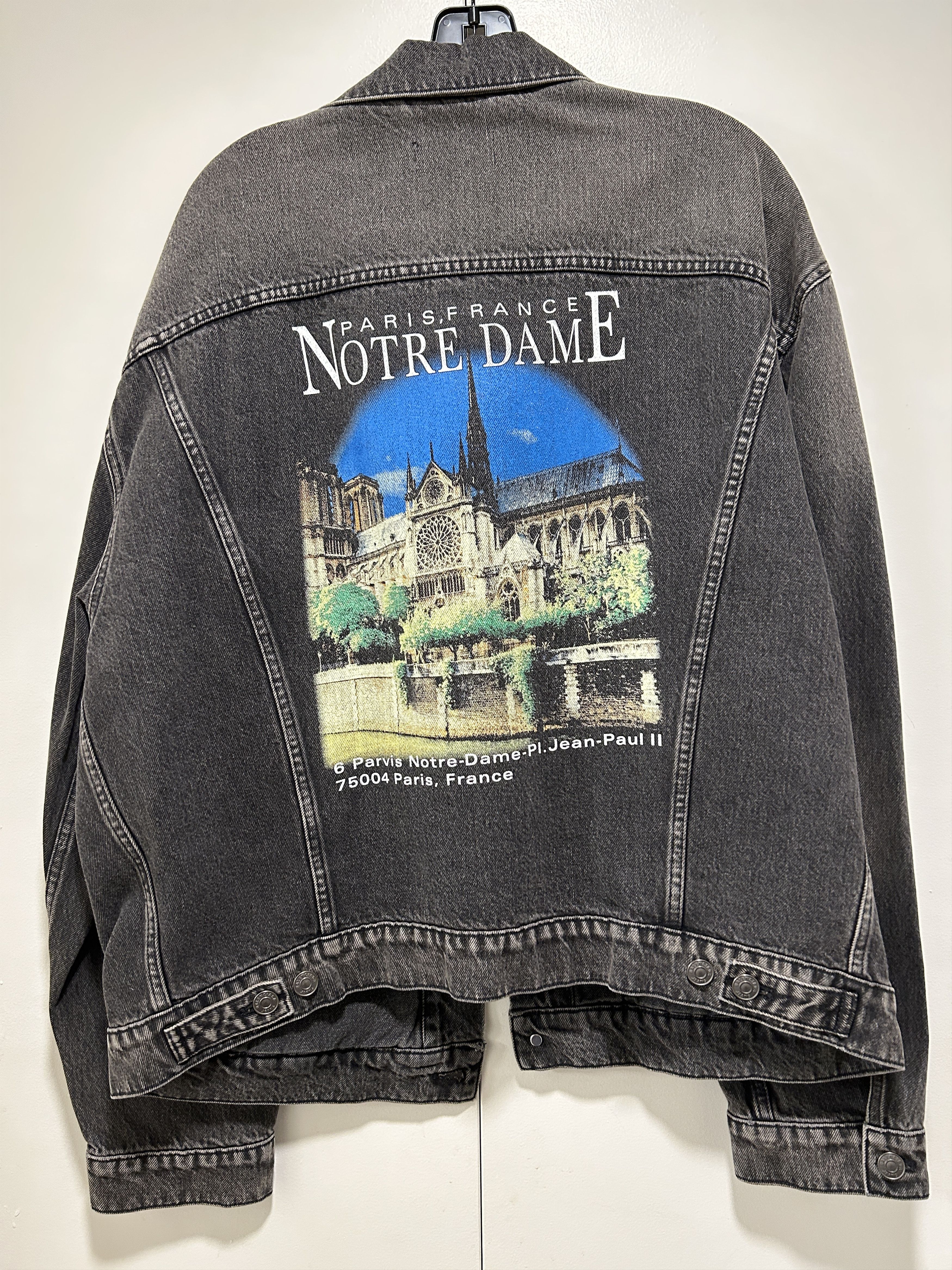 Balenciaga notre dome jacket denim black oversized printed Paris Size US M / EU 48-50 / 2 - 1 Thumbnail