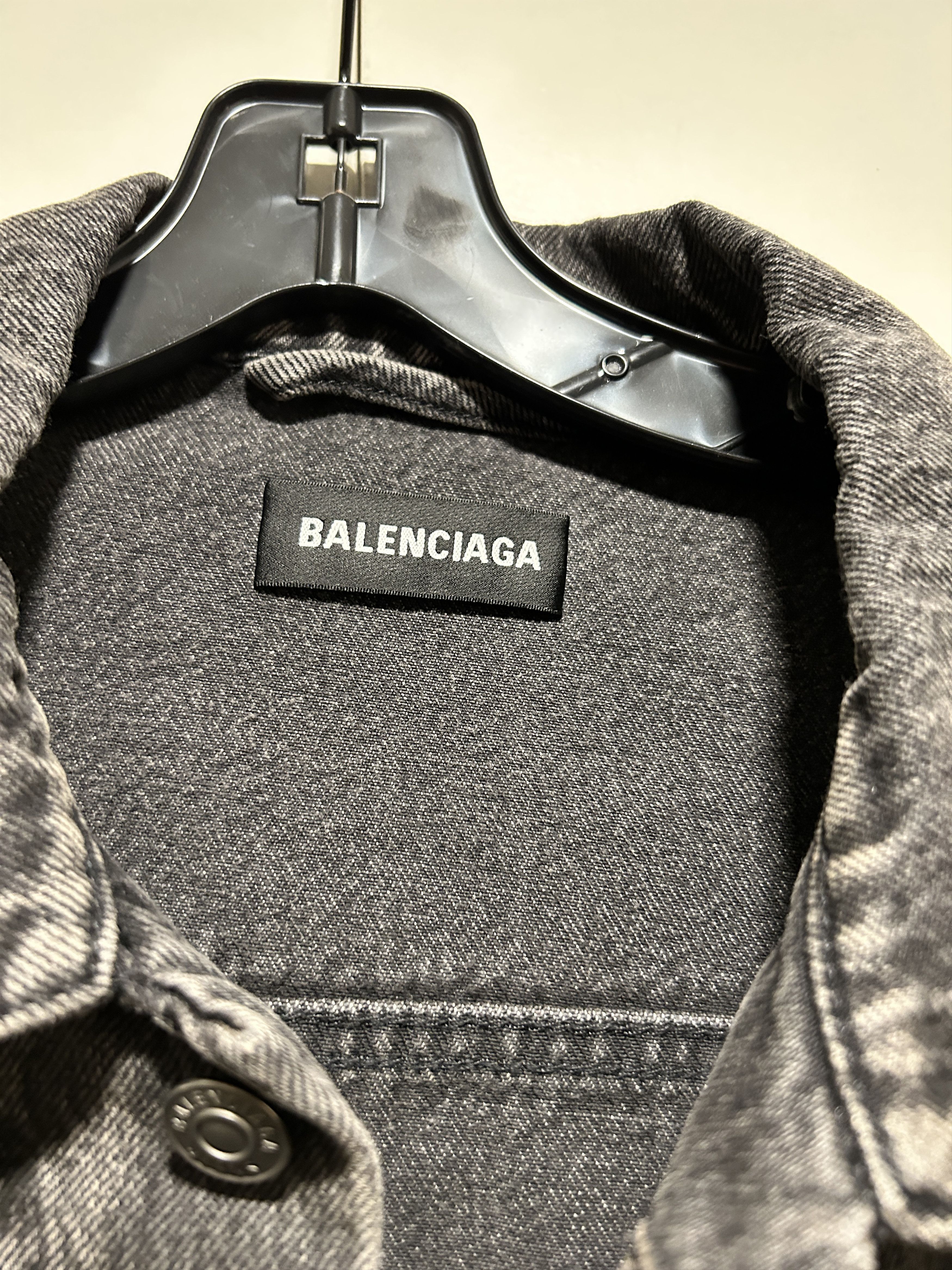 Balenciaga notre dome jacket denim black oversized printed Paris Size US M / EU 48-50 / 2 - 5 Thumbnail