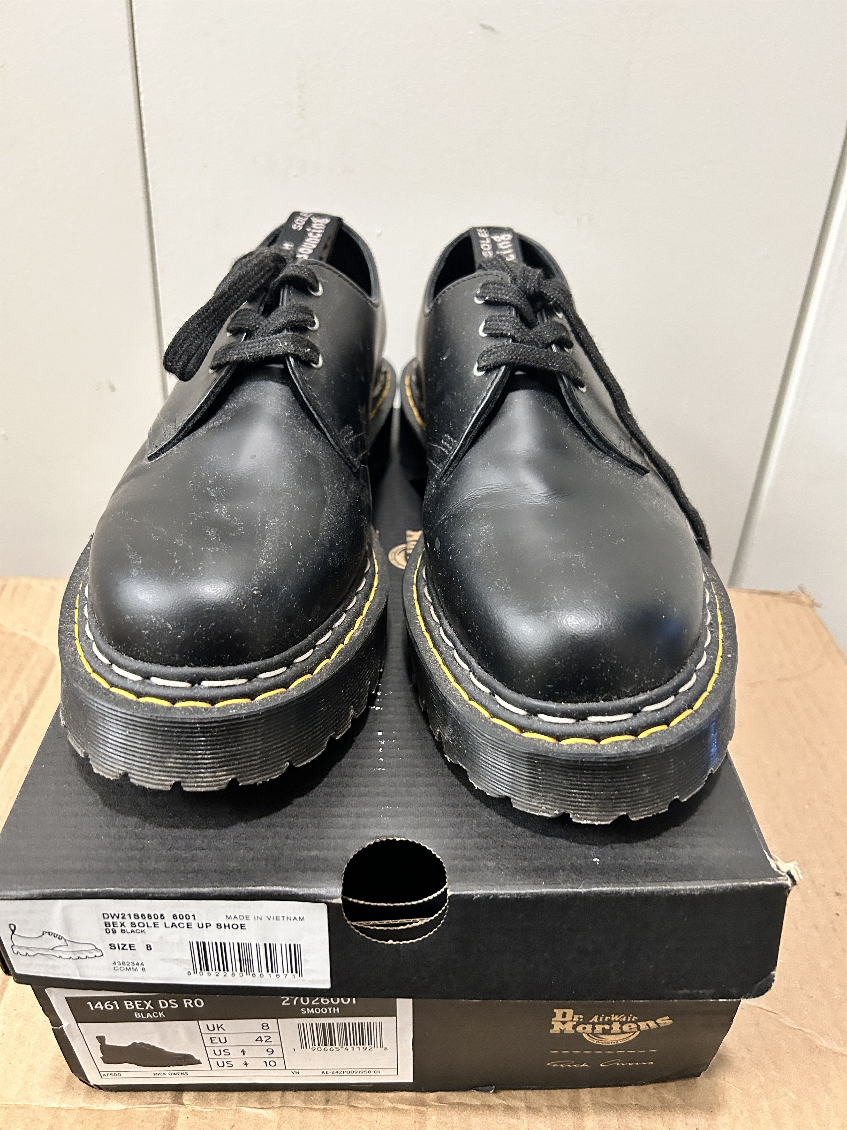 Dr. Martens × Rick Owens 1461 Bex Derbys Black platform shoes Size US 9 / EU 42 - 3 Thumbnail