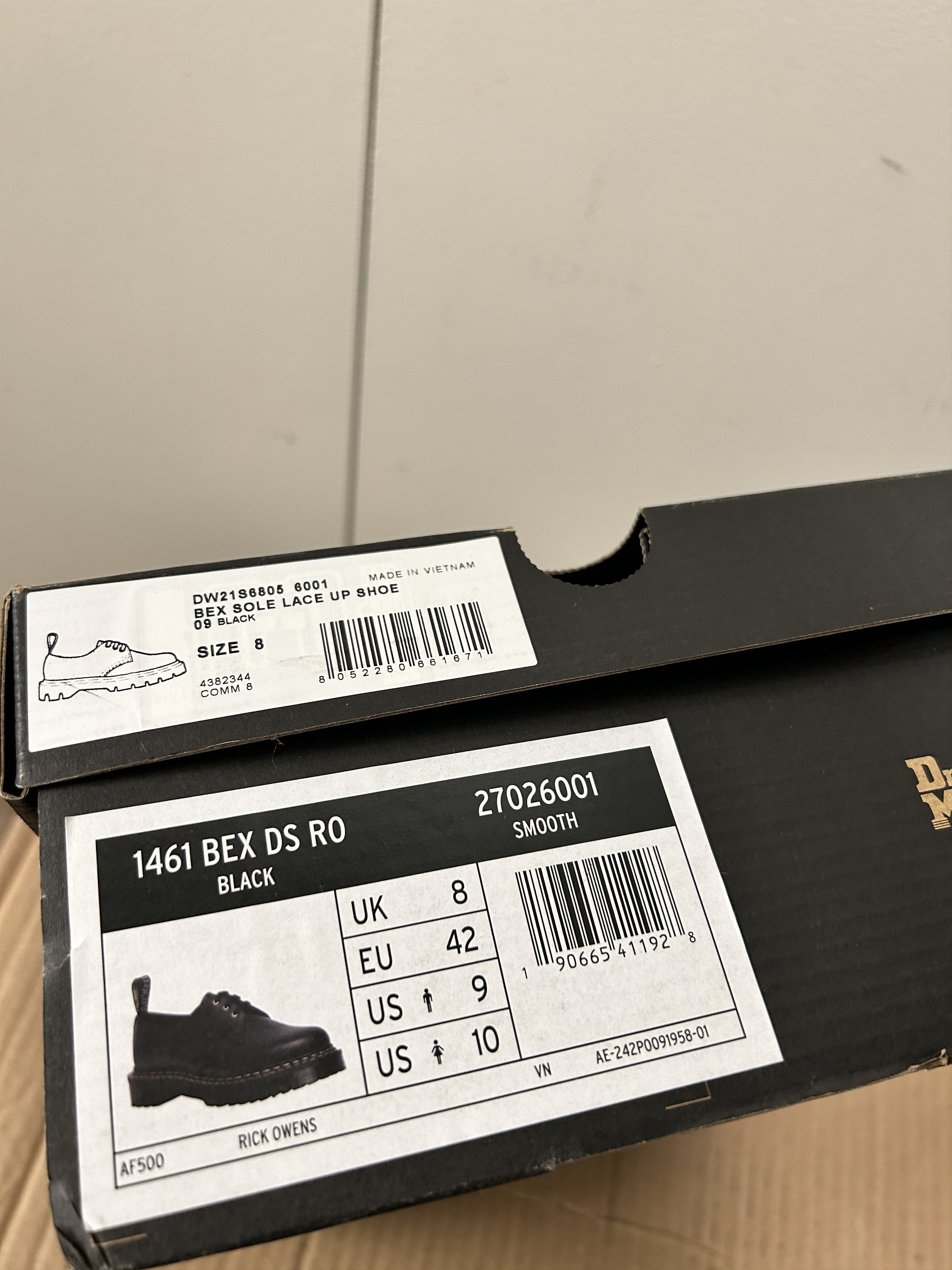 Dr. Martens × Rick Owens 1461 Bex Derbys Black platform shoes Size US 9 / EU 42 - 6 Thumbnail