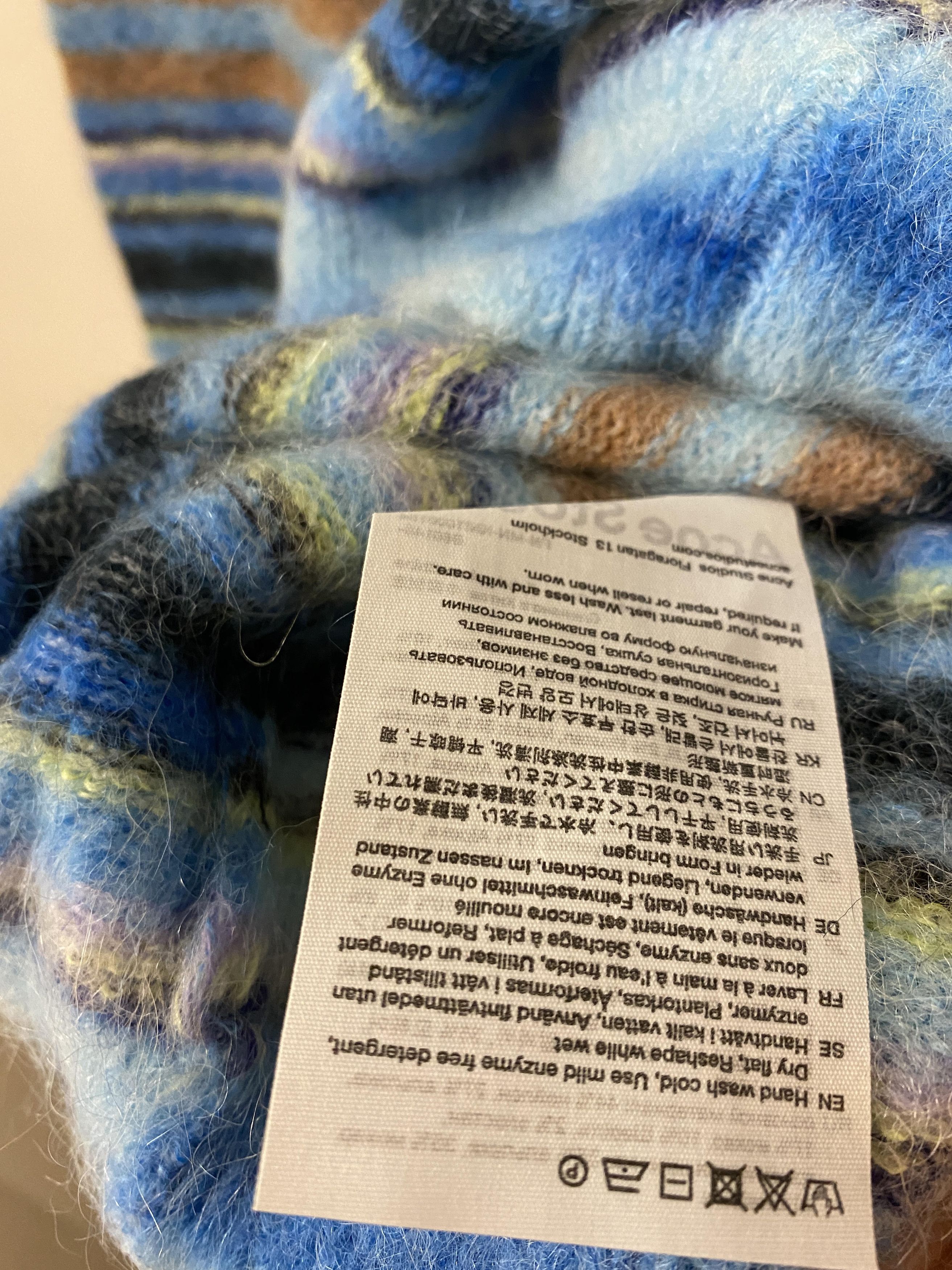 Acne Studios Acne Studios Nosti Sweater Mohair Seasonal Stripe Azure Blue Size US L / EU 52-54 / 3 - 5 Thumbnail