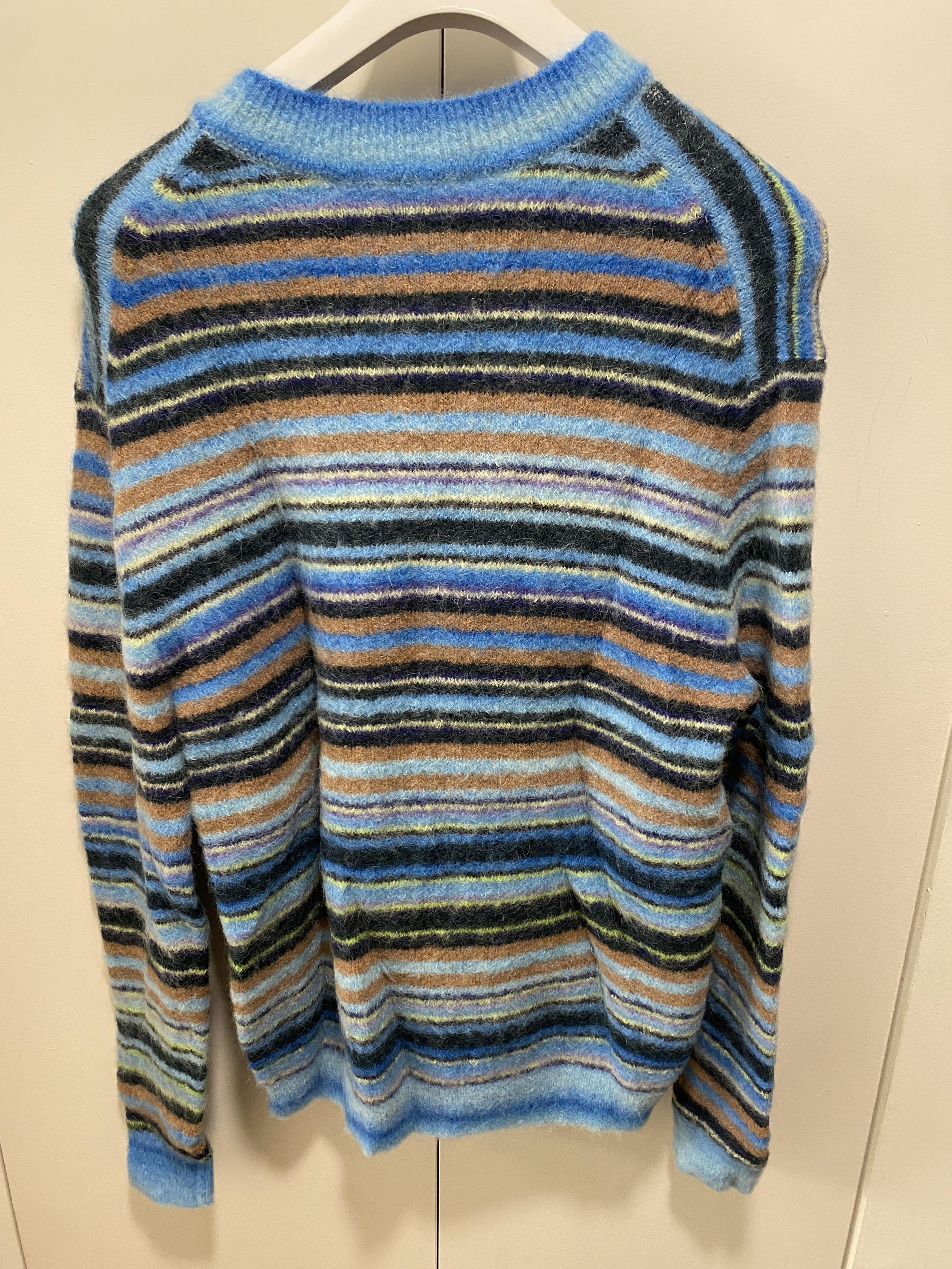 Acne Studios Acne Studios Nosti Sweater Mohair Seasonal Stripe Azure Blue Size US L / EU 52-54 / 3 - 4 Thumbnail