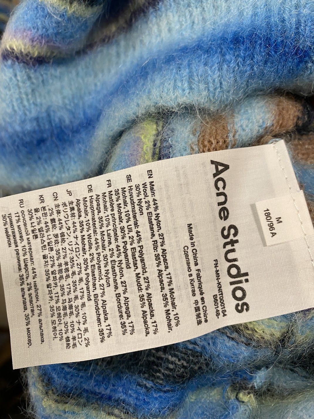 Acne Studios Acne Studios Nosti Sweater Mohair Seasonal Stripe Azure Blue Size US L / EU 52-54 / 3 - 3 Thumbnail