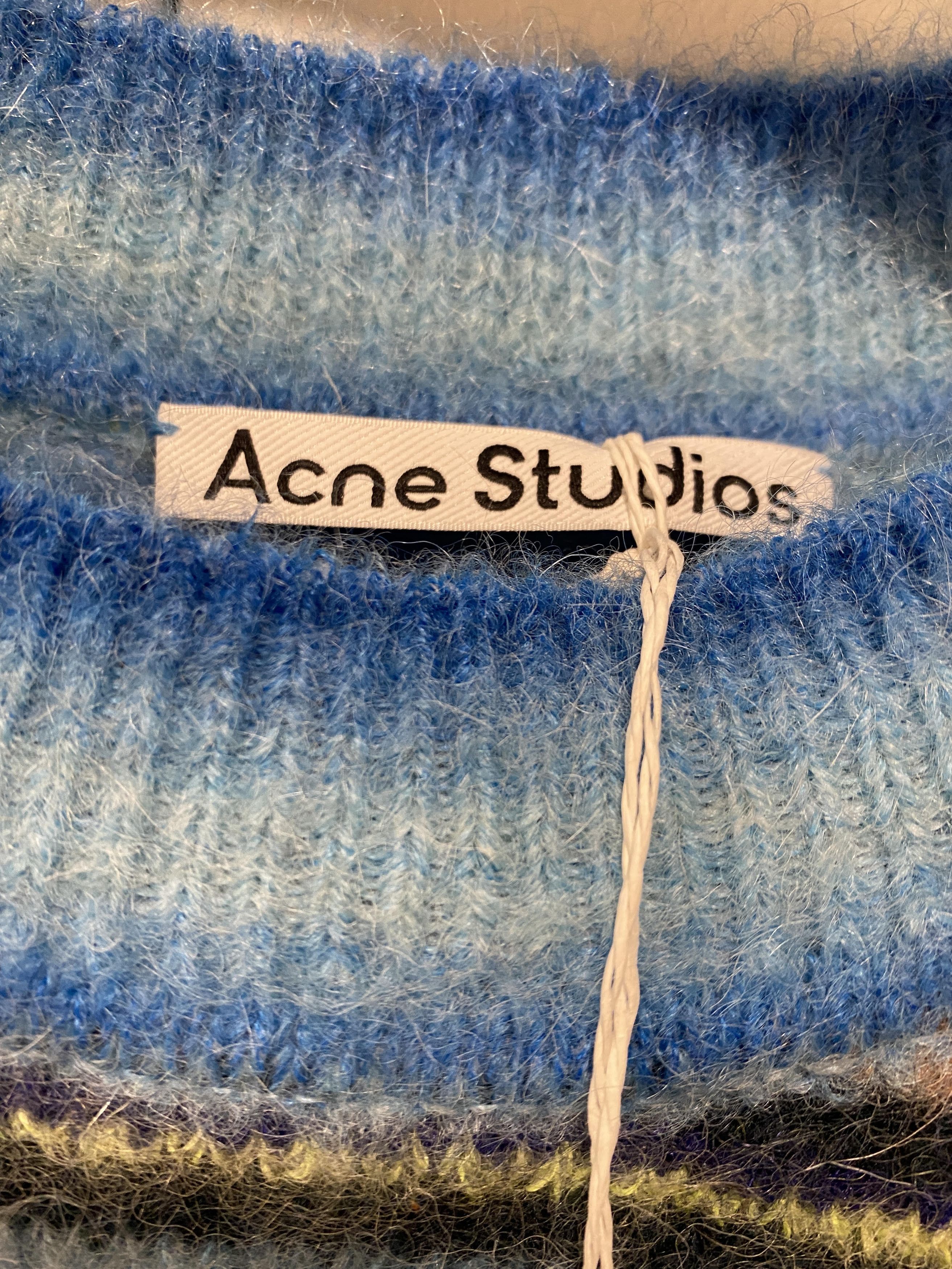 Acne Studios Acne Studios Nosti Sweater Mohair Seasonal Stripe Azure Blue Size US L / EU 52-54 / 3 - 6 Thumbnail