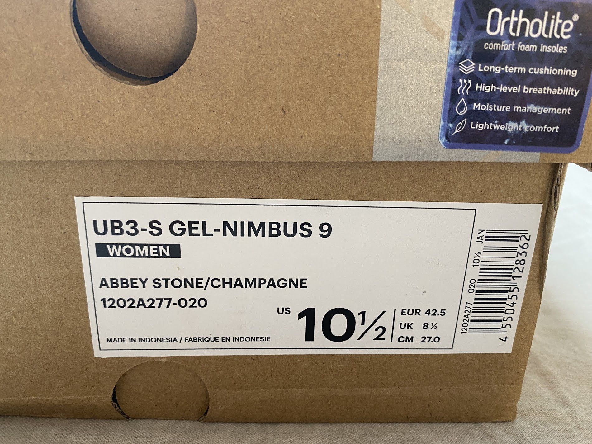 Asics Asics UB3-S Gel-Nimbus 9 Abbey Stone / Champagne Size US 10.5 / EU 43-44 - 2 Thumbnail