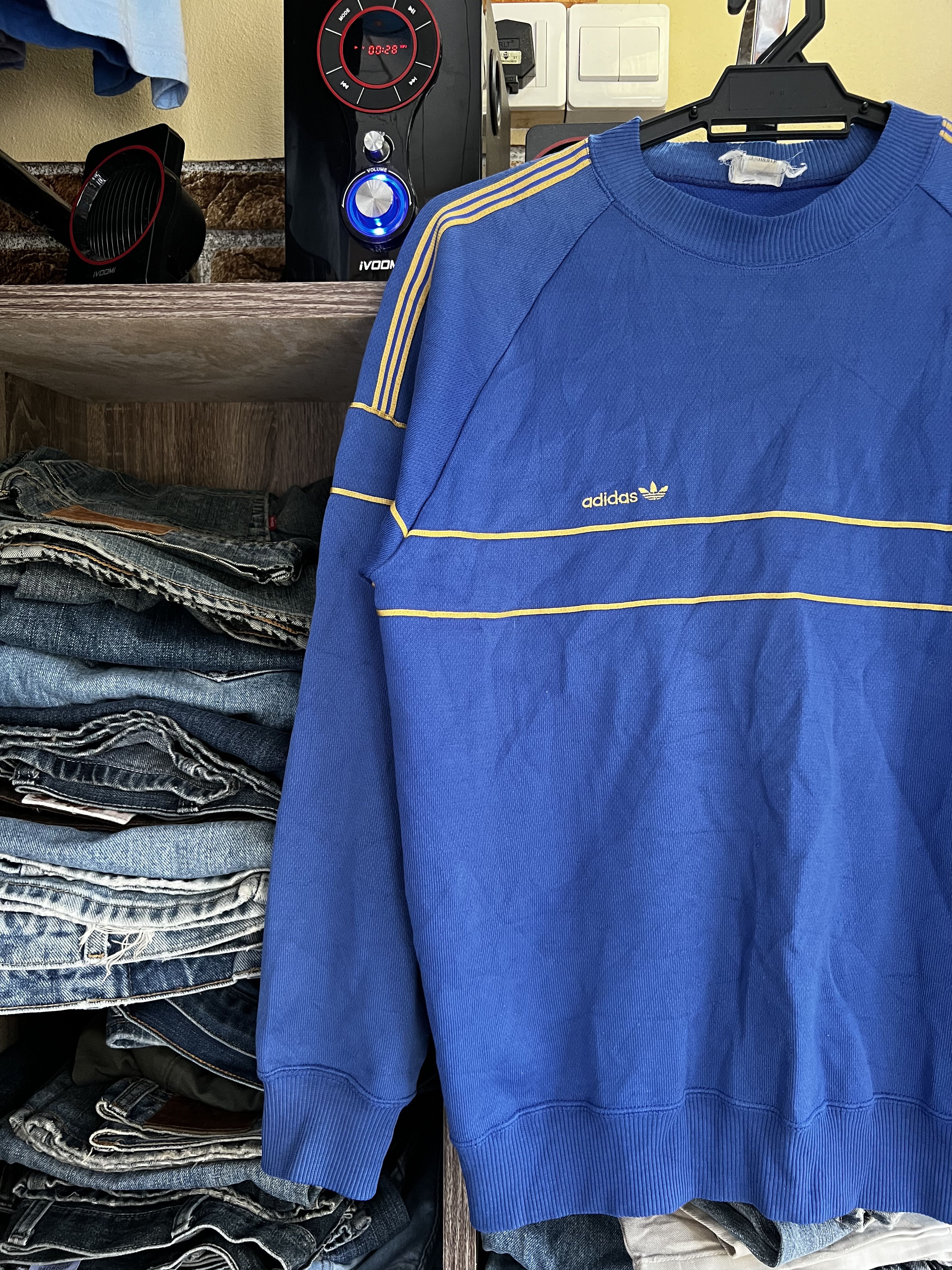 Adidas 🔥Vintage Adidas Techno 80s Gold Stripe Sweatshirts Size US S / EU 44-46 / 1 - 4 Thumbnail