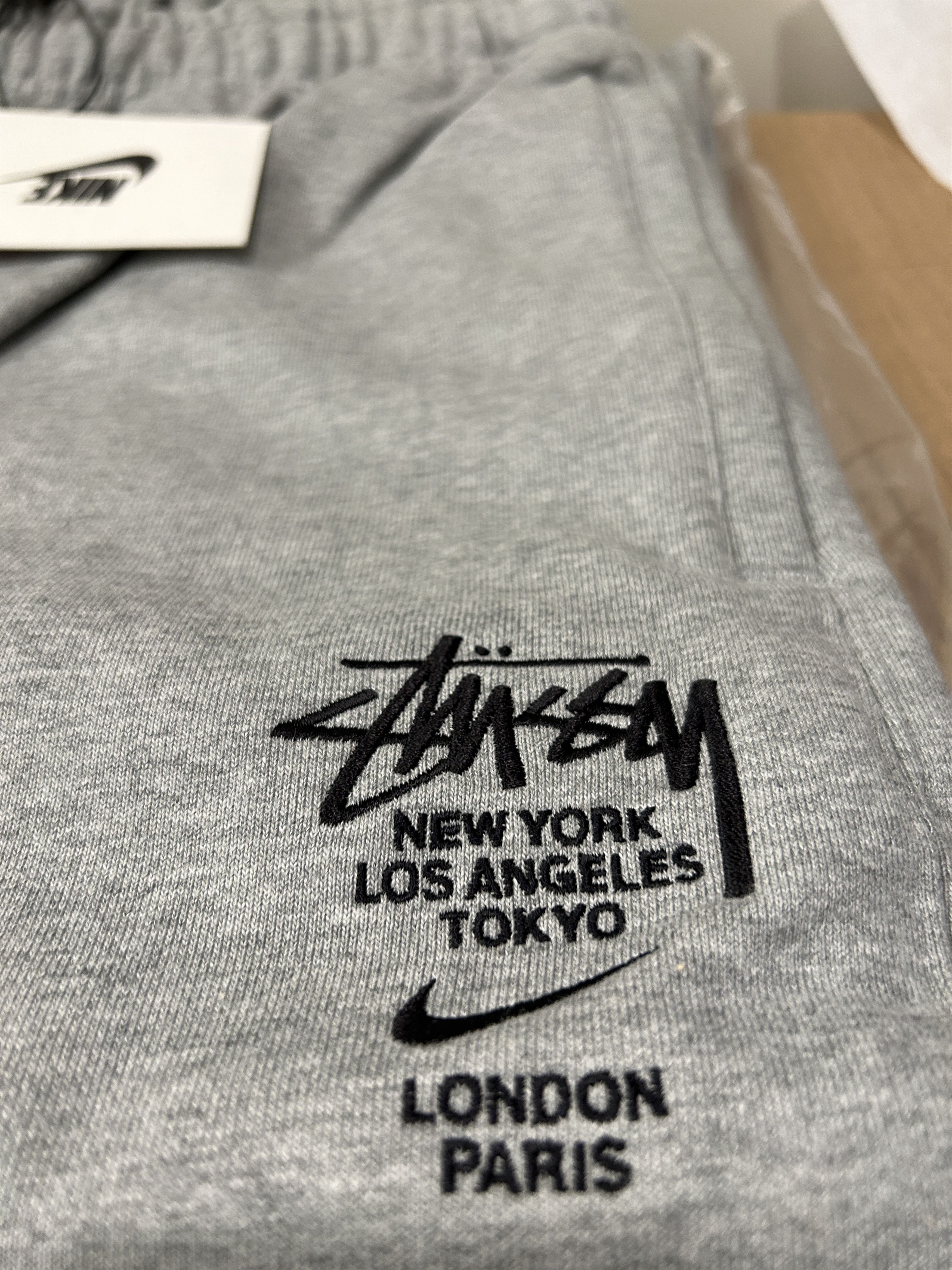 Nike stussy x nike sweatpants grey international | Grailed