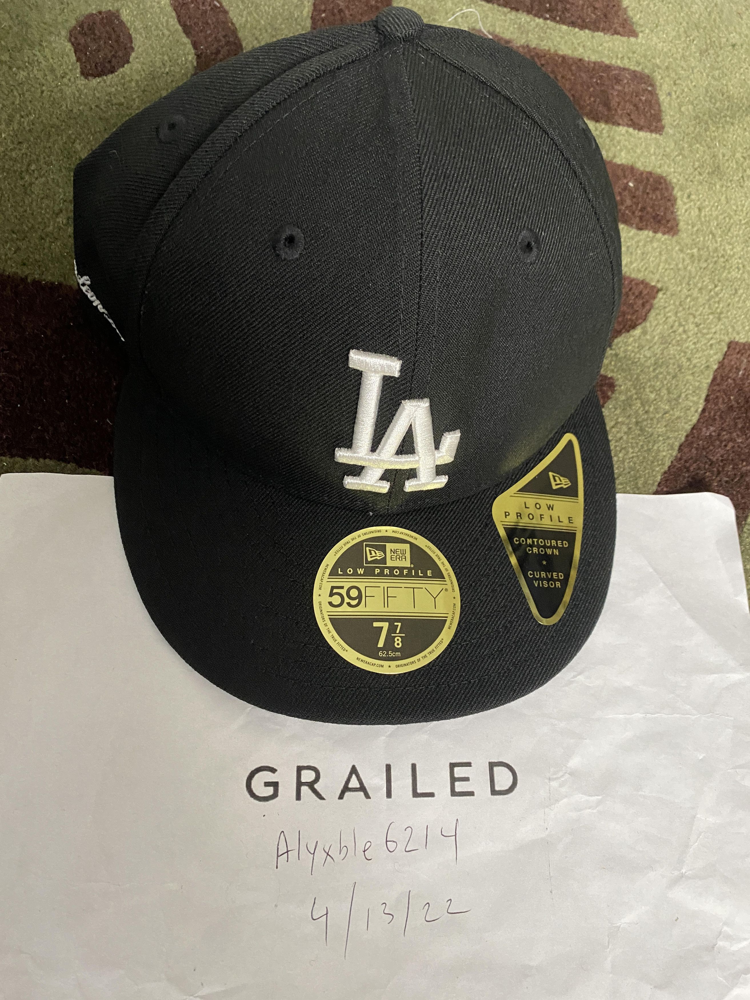 New Era [7 7/8] New Era Los Angeles LA Dodgers Hat Fitted- black