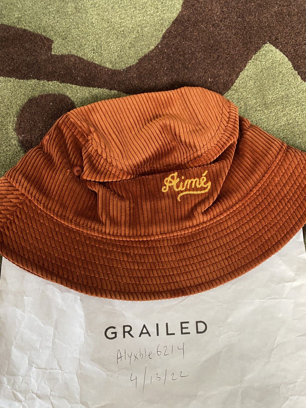 Aime Leon Dore Aime Chain Stitch Bucket Hat Corduroy Script - F/W 21 Size ONE SIZE - 1 Thumbnail