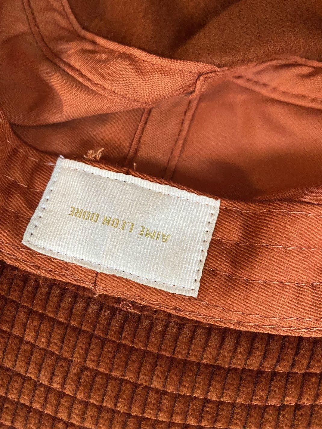 Aime Leon Dore Aime Chain Stitch Bucket Hat Corduroy Script - F/W 21 Size ONE SIZE - 3 Thumbnail