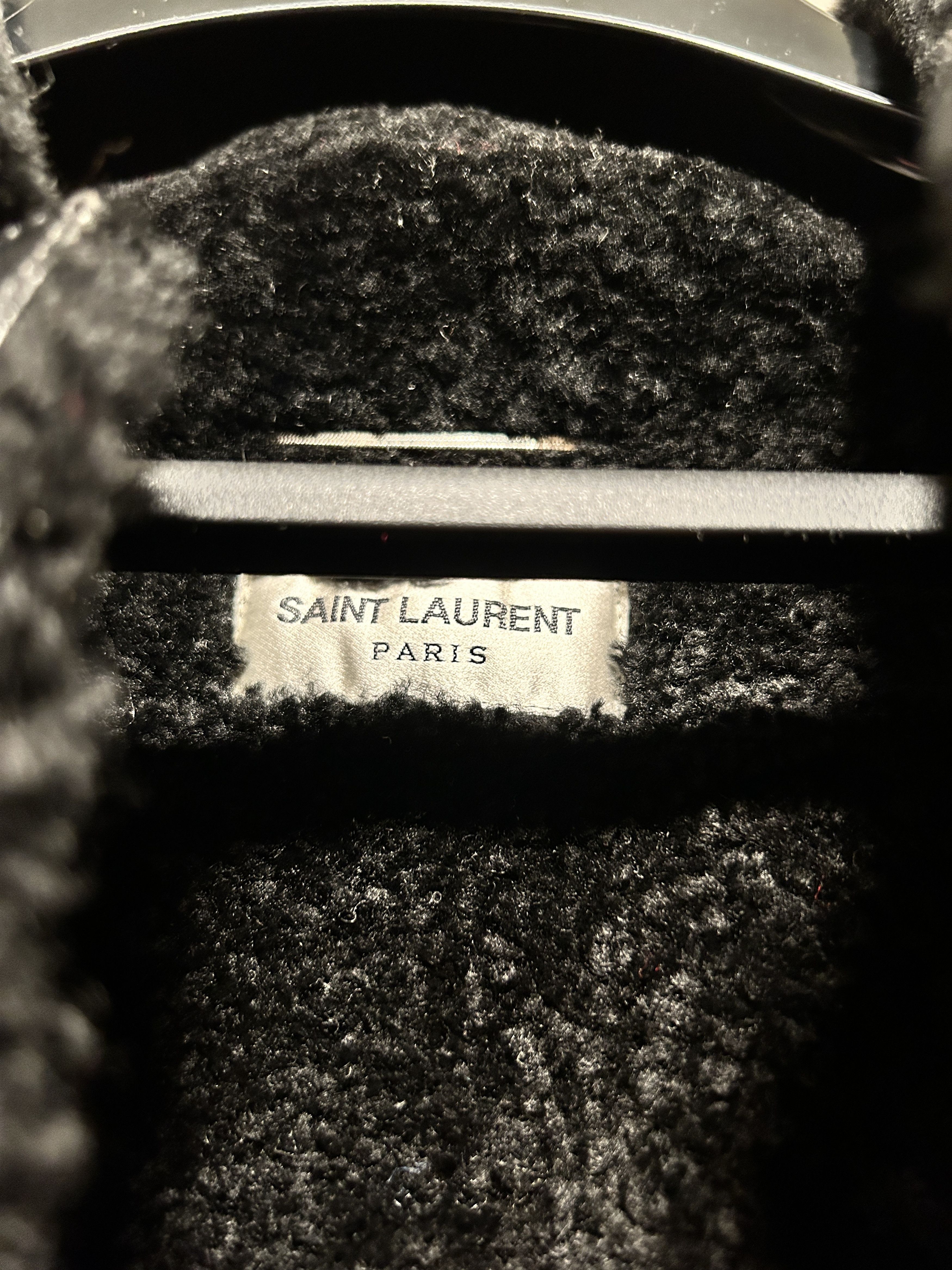 Yves Saint Laurent Shearling Jacket Leather Black Bomber Flight F/W 19 Size US M / EU 48-50 / 2 - 6 Thumbnail
