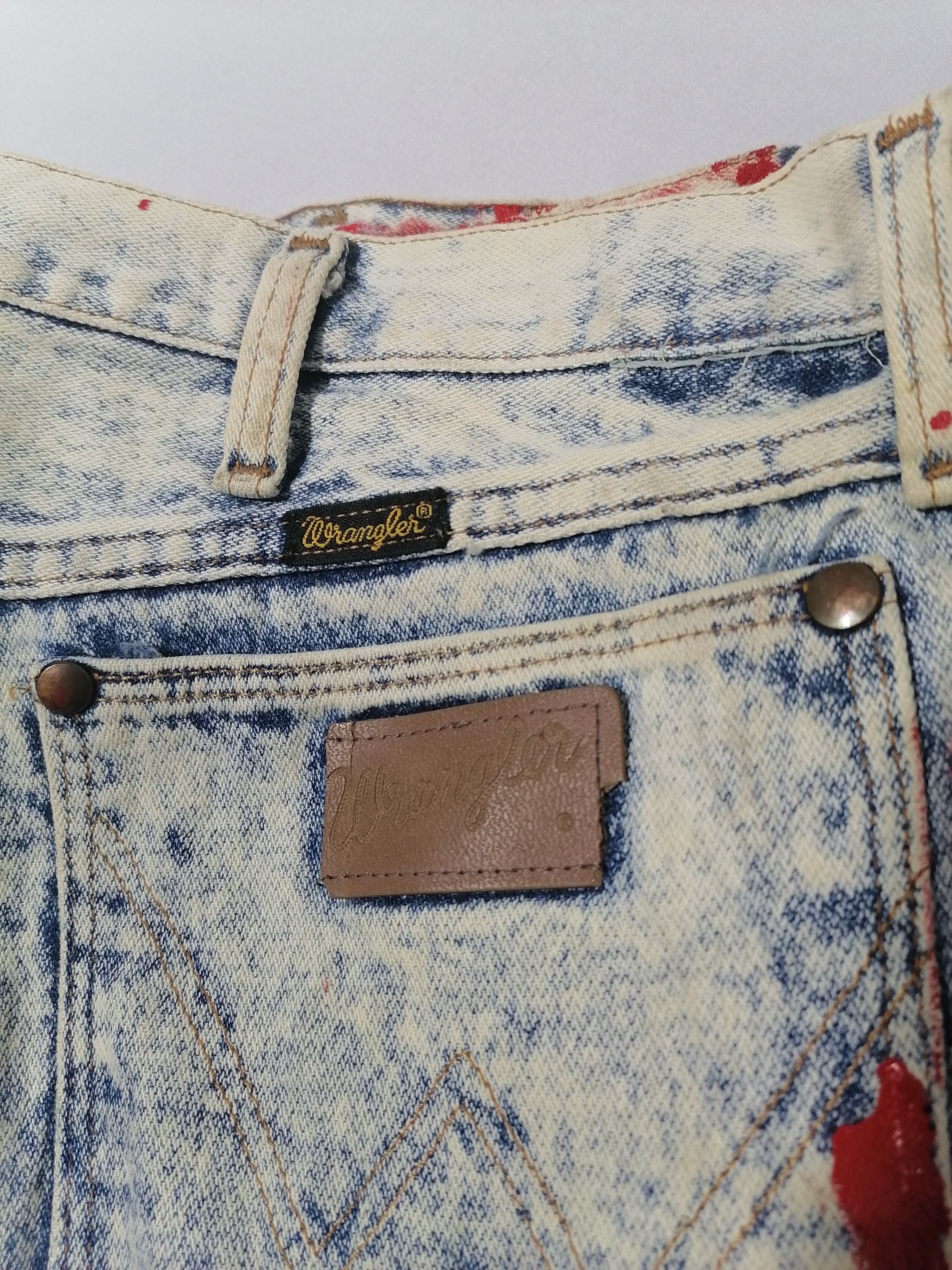 Wrangler Wrangler Red Painted Denim Jeans Size US 39 - 6 Thumbnail