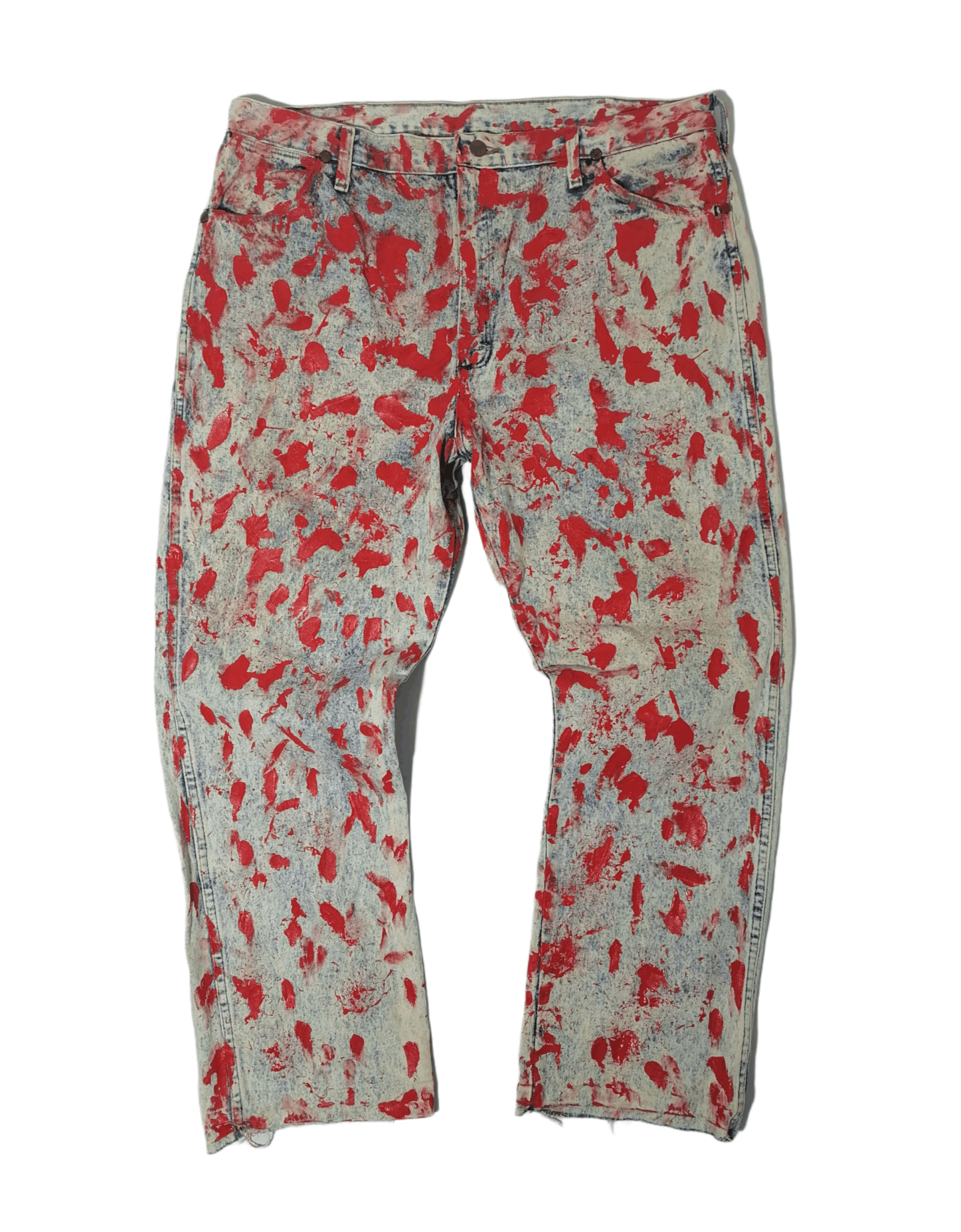 Wrangler Wrangler Red Painted Denim Jeans Size US 39 - 1 Thumbnail