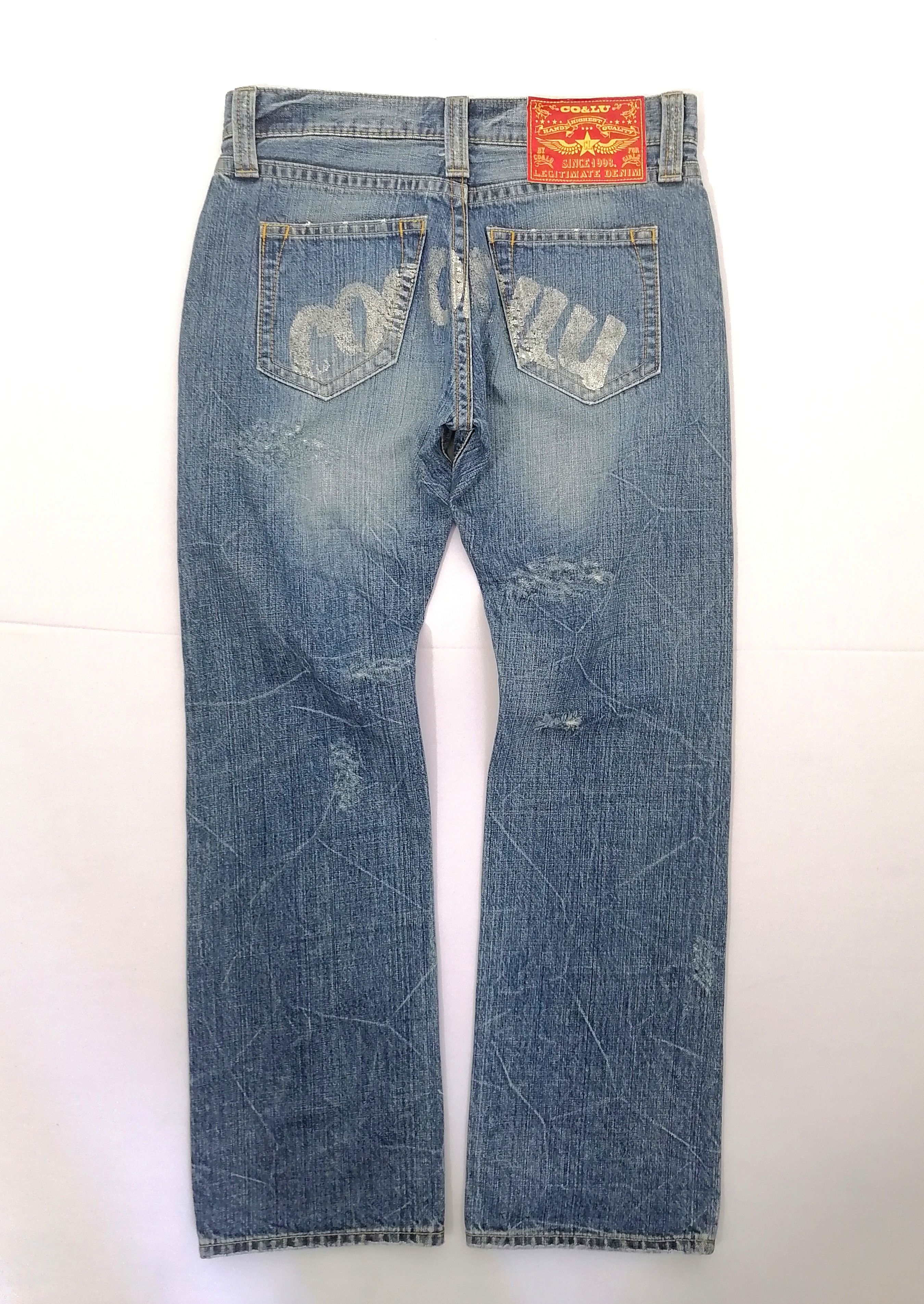 Japanese Brand Co & Lu Original Distressed Denim Jeans Printed Designs Size US 32 / EU 48 - 3 Thumbnail