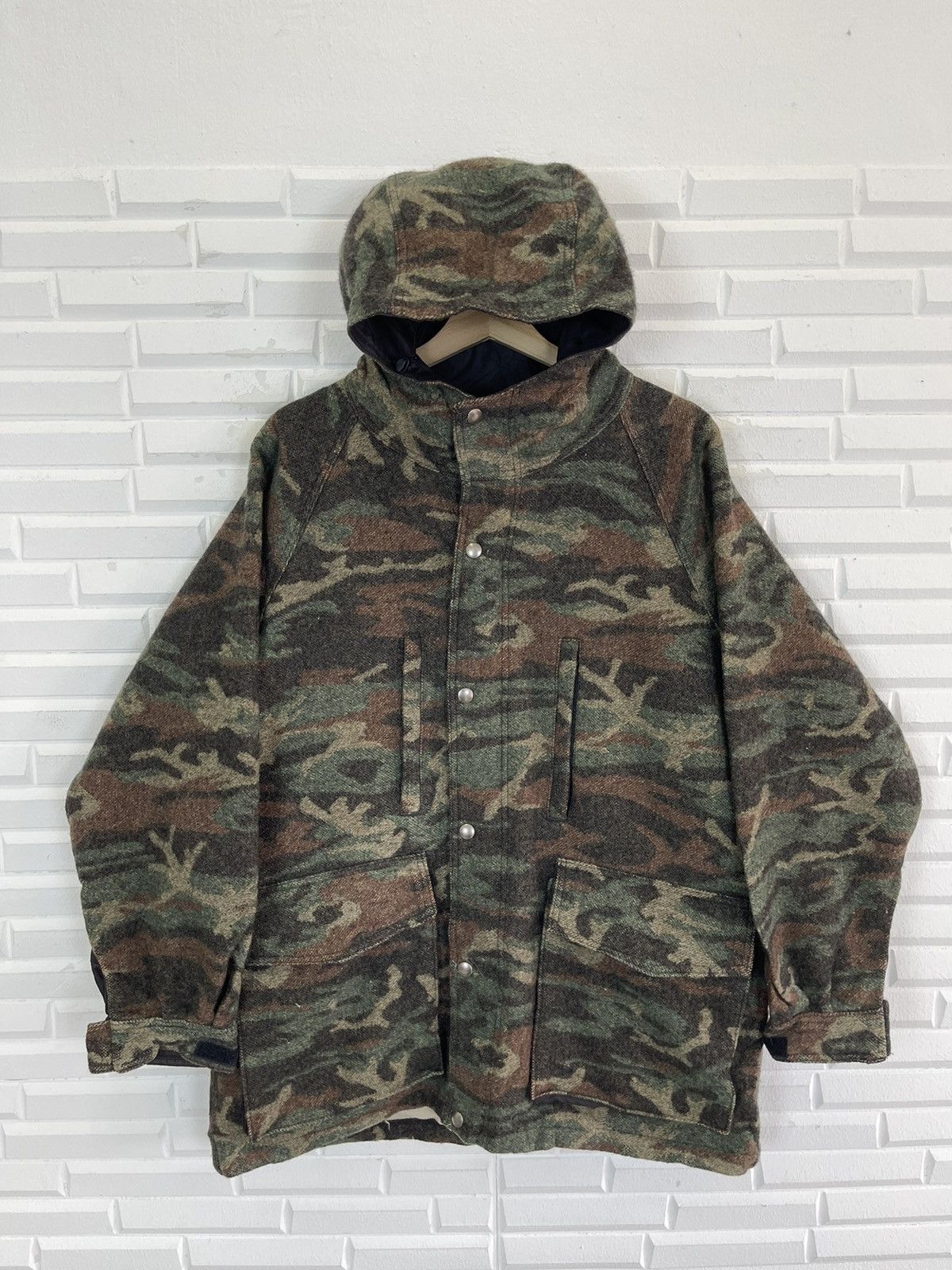 South2 West8 90’s WHEATHER EFFECT HOODIE WOOL JACKET SOUTH 2 WEST 8 CAMO Size US M / EU 48-50 / 2 - 2 Thumbnail
