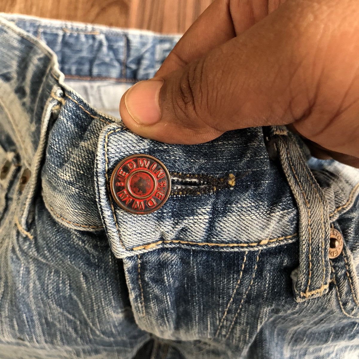 Edwin Vintage Edwin X World Industry Distressed Denim Jeans Size US 32 / EU 48 - 4 Thumbnail