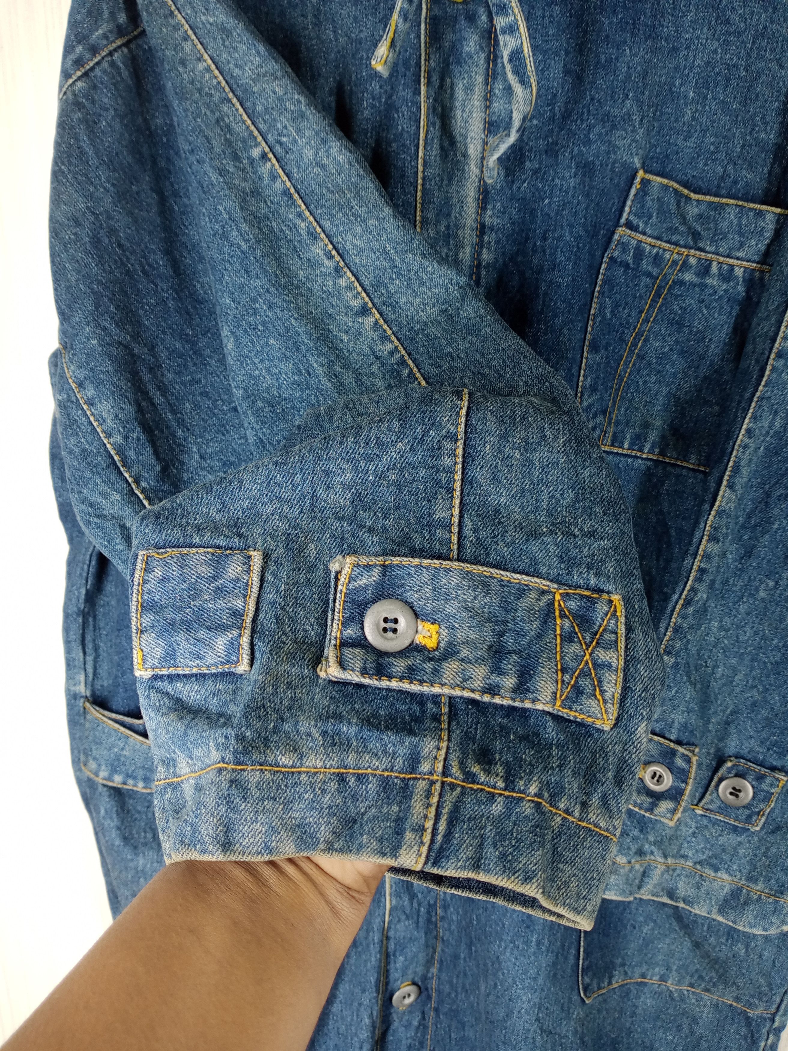 Japanese Brand Vintage 90s Japanese Brand Indigo Denim Long Parka Jacket Size US XL / EU 56 / 4 - 14 Thumbnail