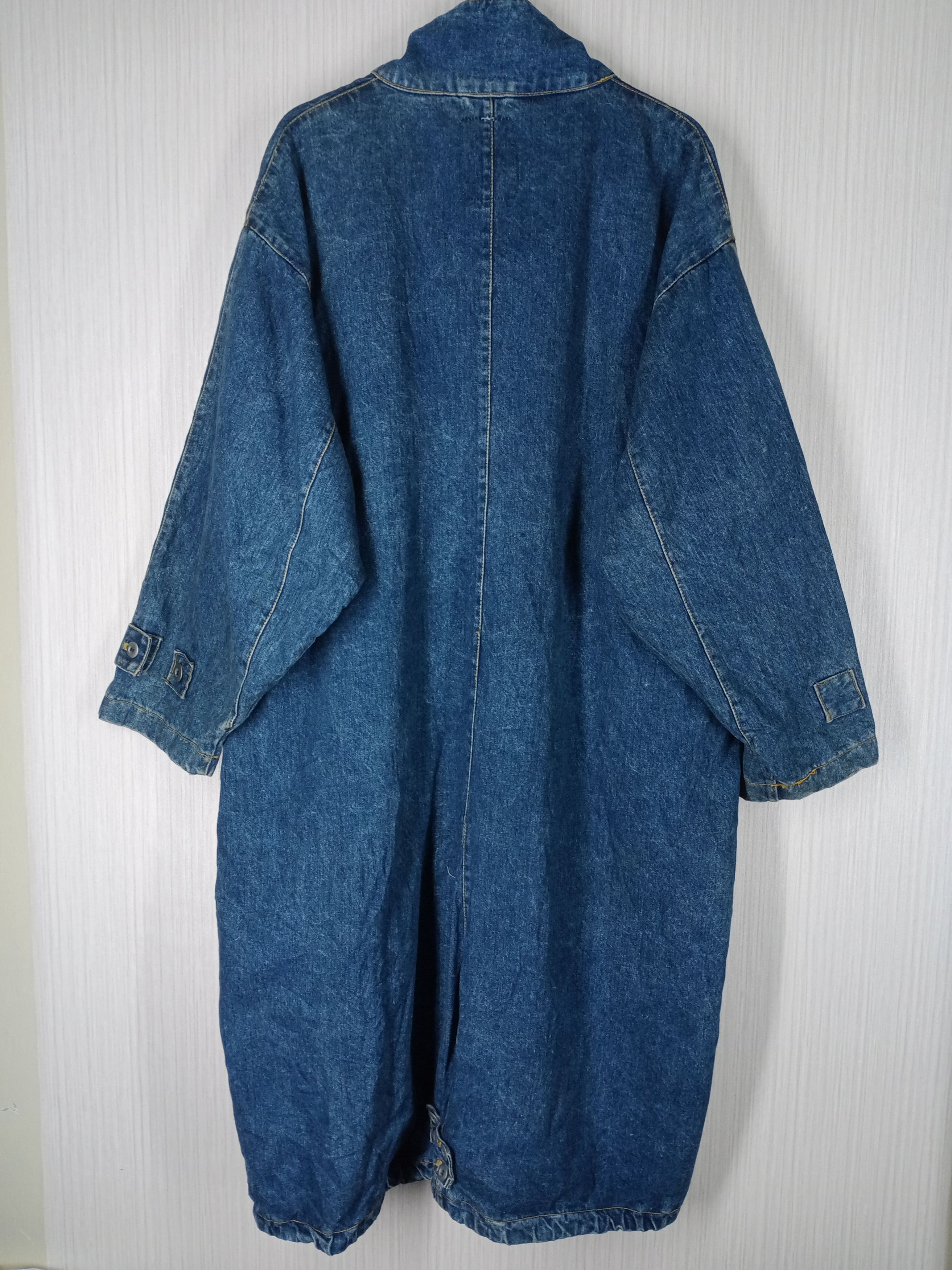 Japanese Brand Vintage 90s Japanese Brand Indigo Denim Long Parka Jacket Size US XL / EU 56 / 4 - 4 Thumbnail