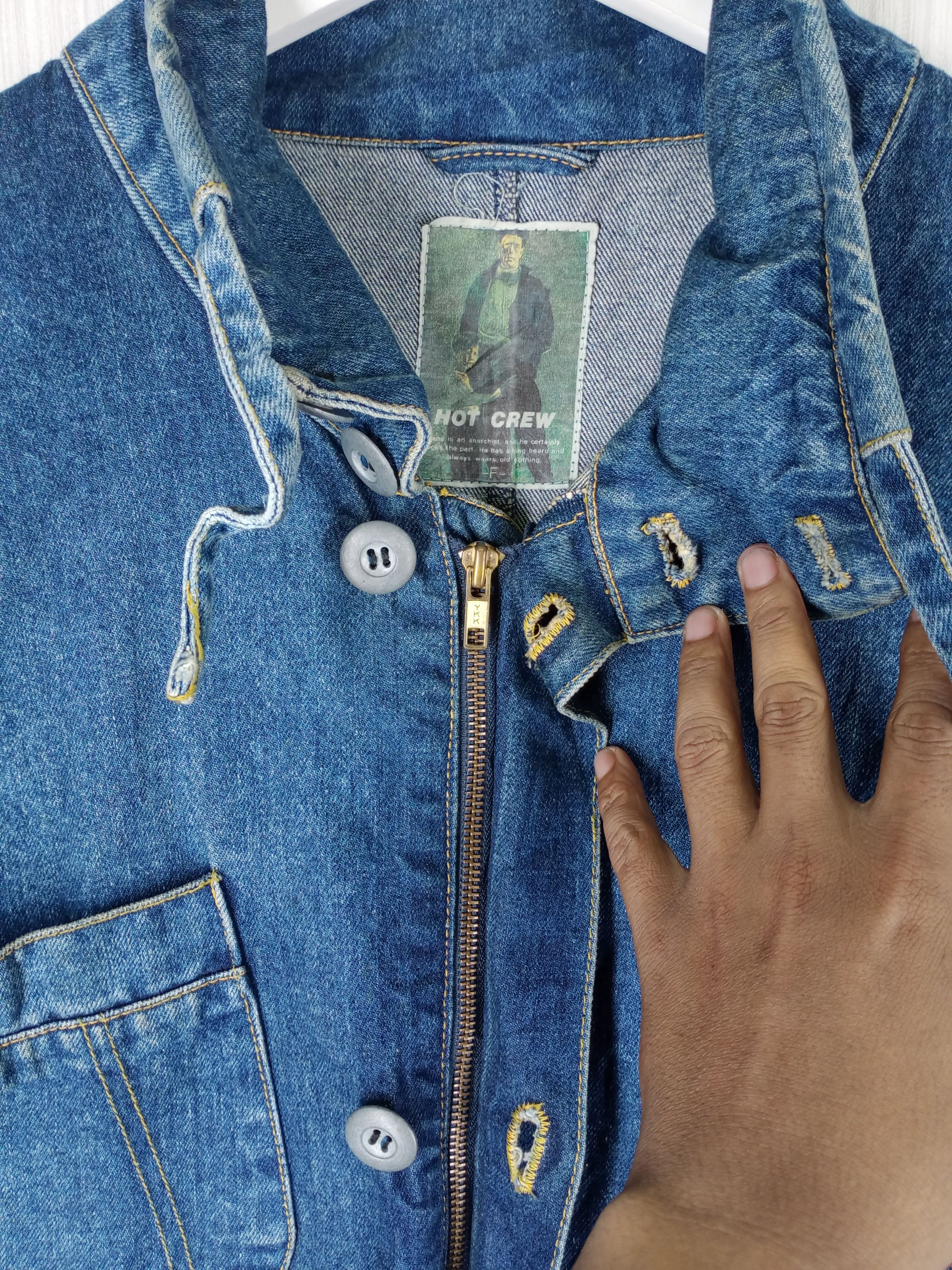 Japanese Brand Vintage 90s Japanese Brand Indigo Denim Long Parka Jacket Size US XL / EU 56 / 4 - 12 Thumbnail