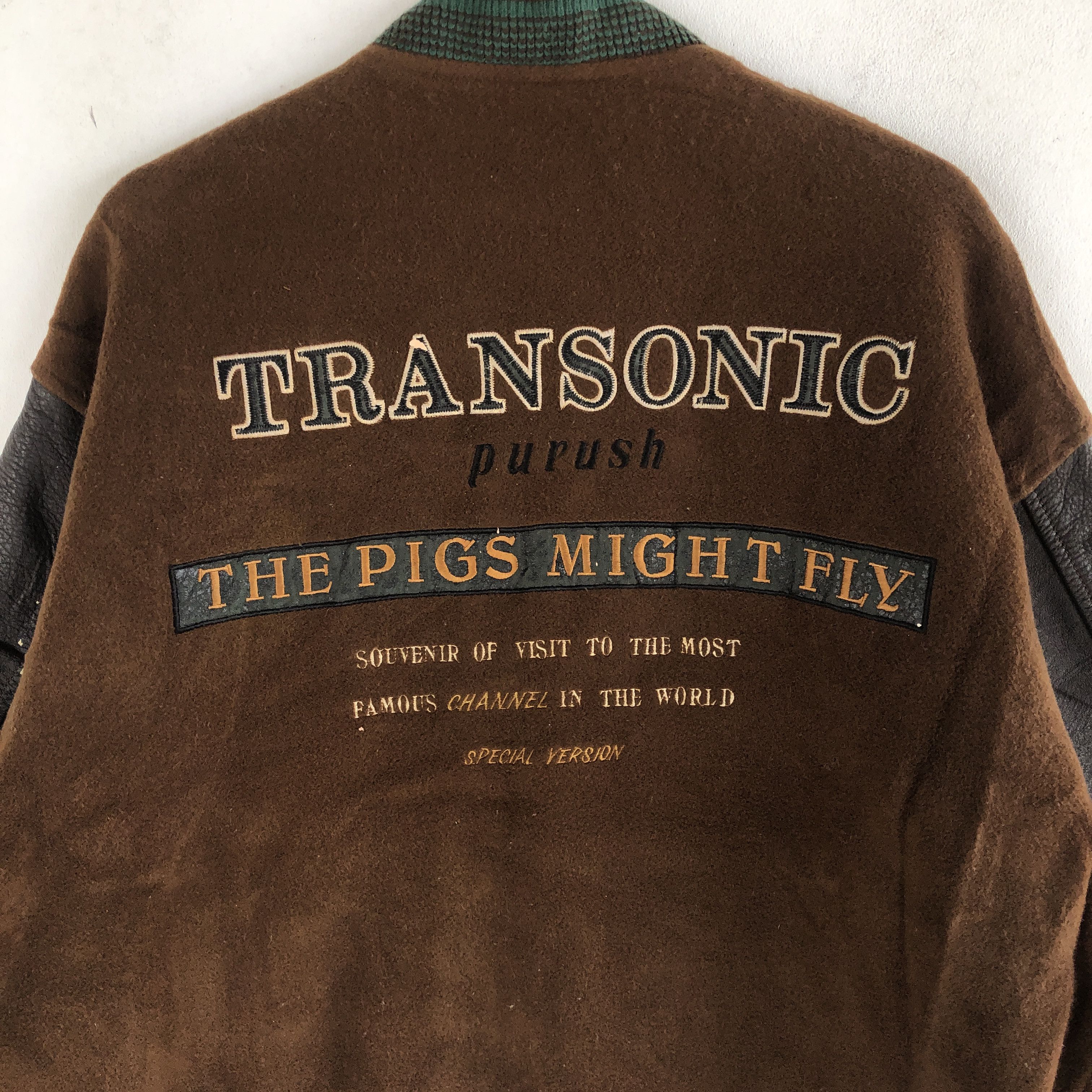 Japanese Brand Vintage Transonic Varsity Jackets Leather Wool Jacket Size US XL / EU 56 / 4 - 3 Thumbnail
