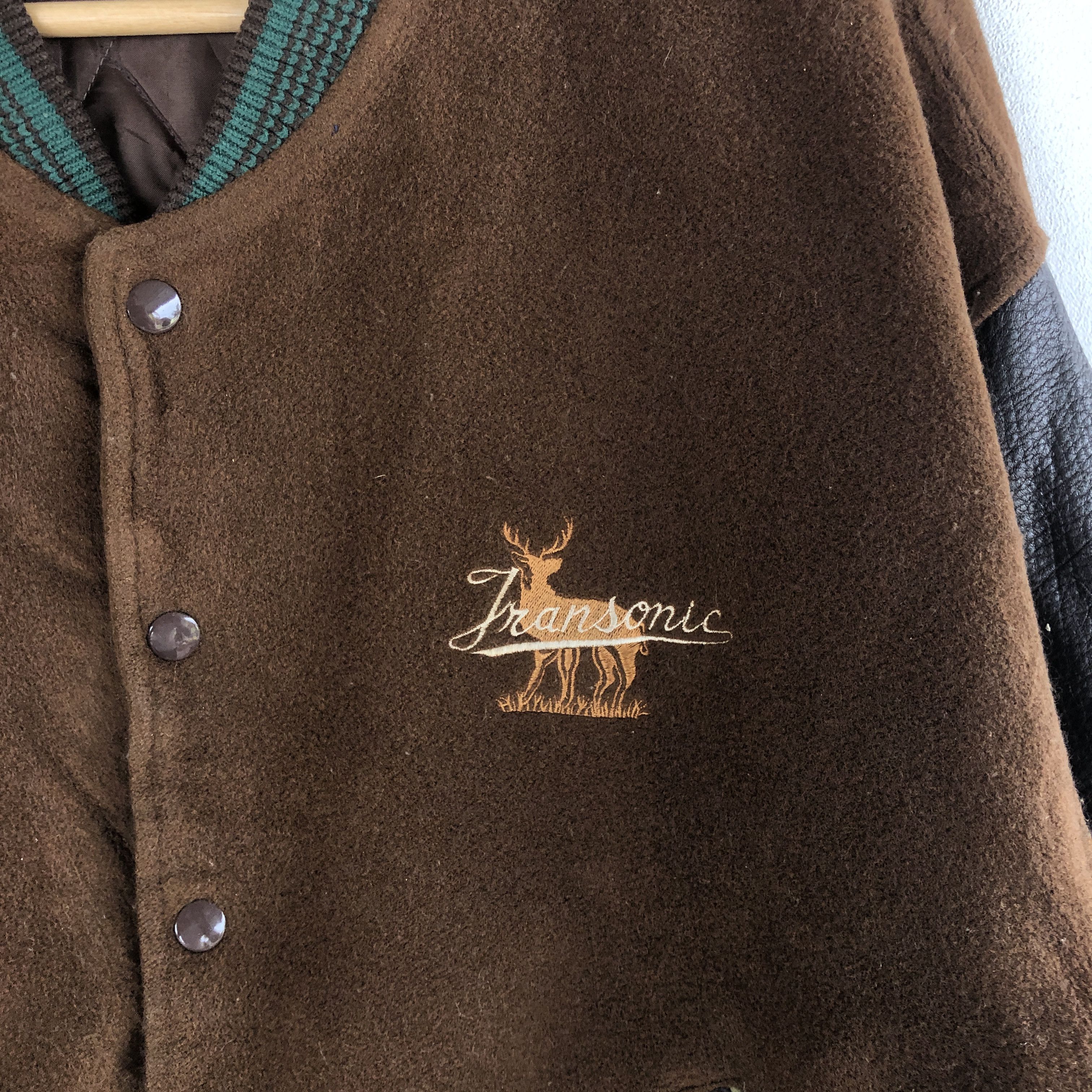 Japanese Brand Vintage Transonic Varsity Jackets Leather Wool Jacket Size US XL / EU 56 / 4 - 7 Thumbnail