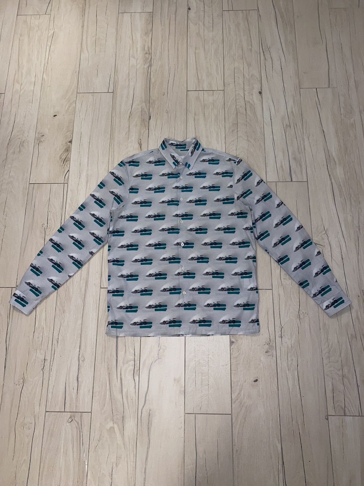 Prada SS15 Prada F1 Racing All Over Printed Button Up Shirt Size US M / EU 48-50 / 2 - 2 Thumbnail