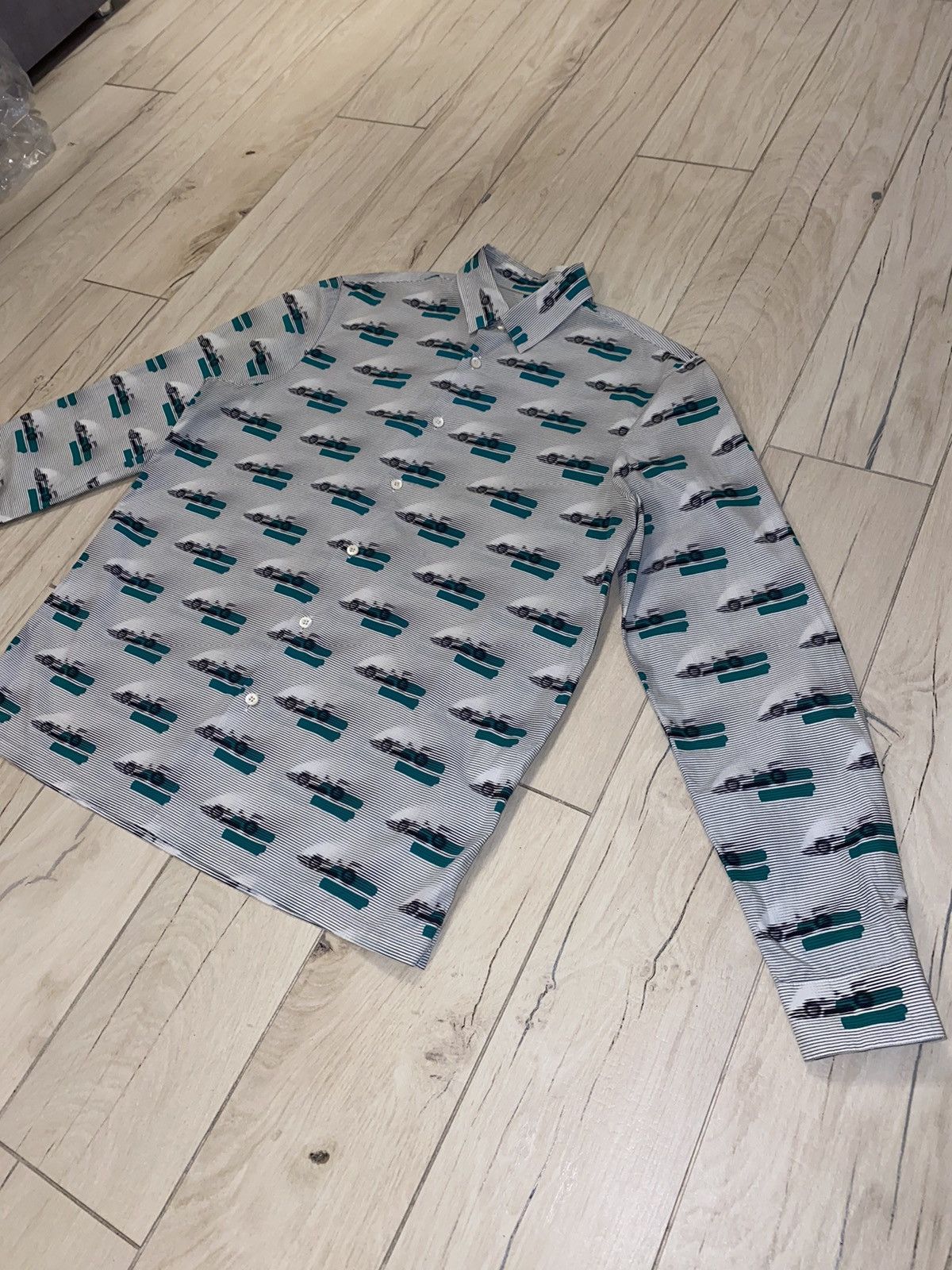 Prada SS15 Prada F1 Racing All Over Printed Button Up Shirt Size US M / EU 48-50 / 2 - 3 Thumbnail