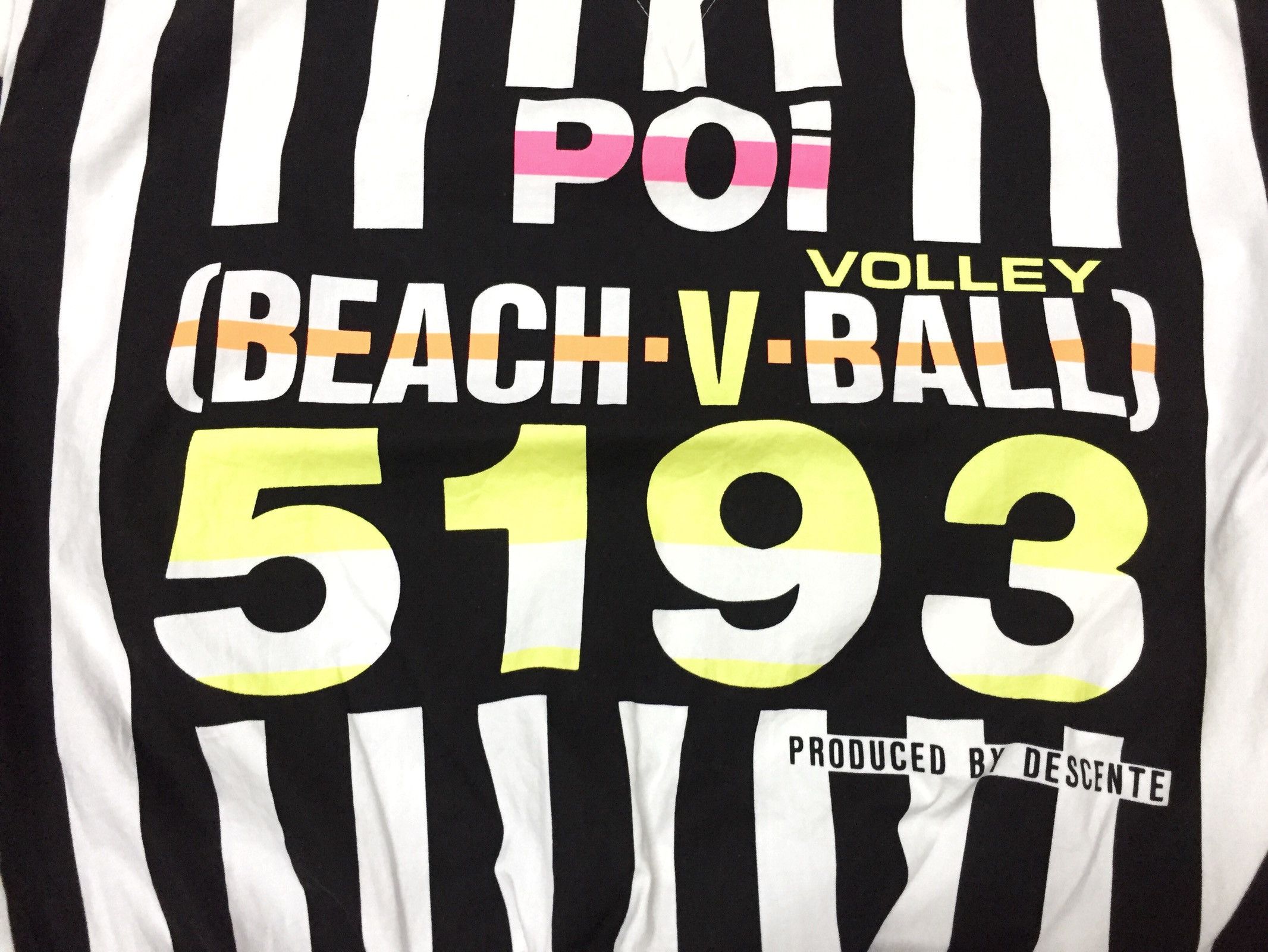Descente Vintage 90s Jail Striped POi Volleyball Jumper Size US L / EU 52-54 / 3 - 6 Thumbnail