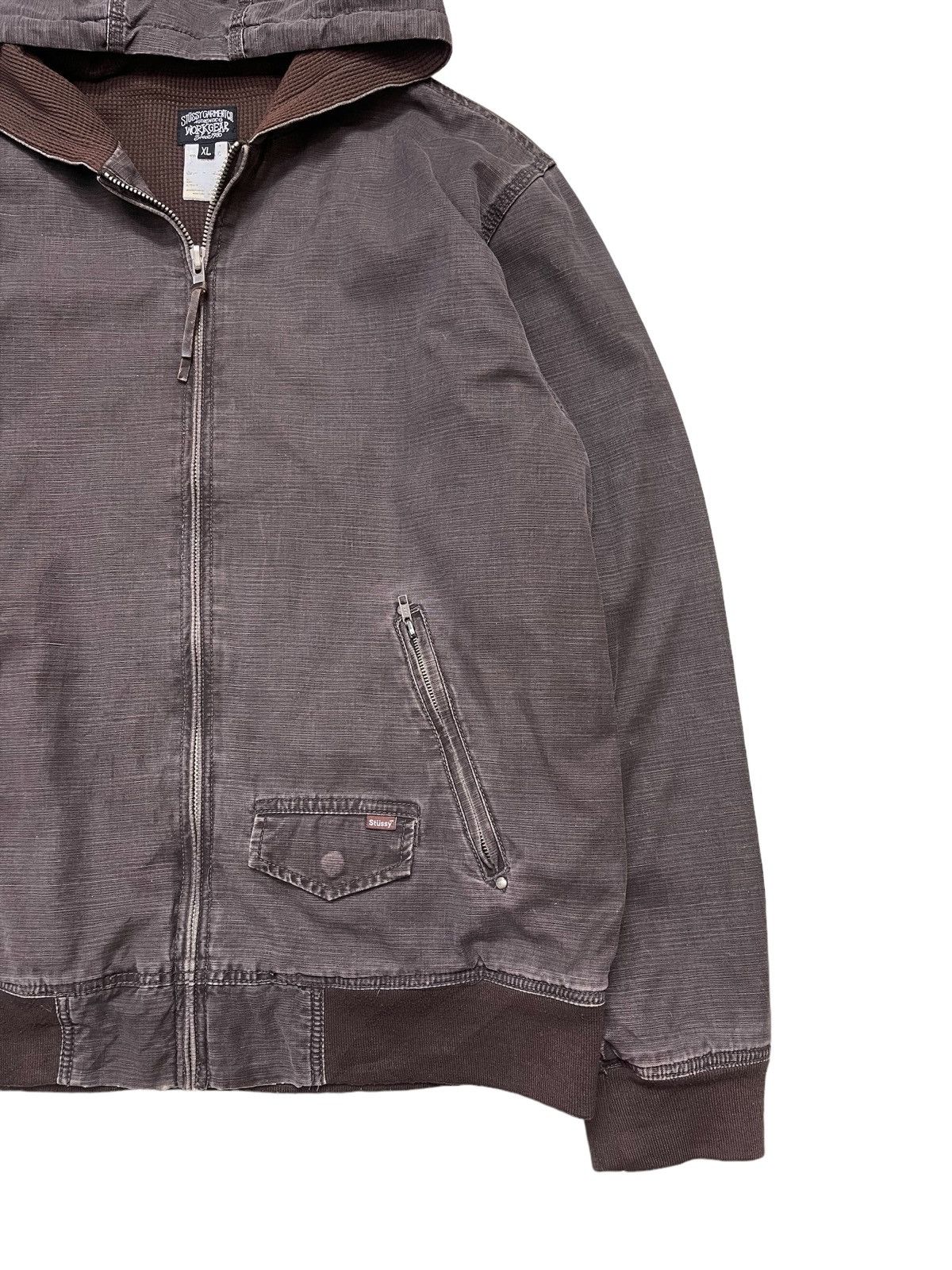 Stussy Vtg 90s Stussy Workgear Hooded Jacket Size US XL / EU 56 / 4 - 5 Thumbnail
