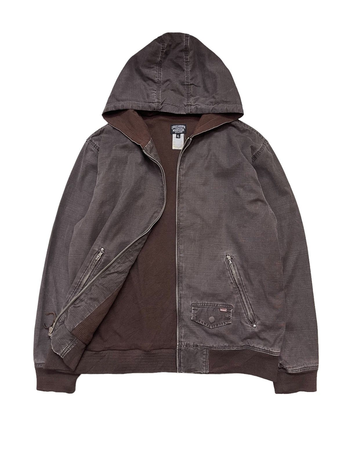 Stussy Vtg 90s Stussy Workgear Hooded Jacket Size US XL / EU 56 / 4 - 2 Thumbnail