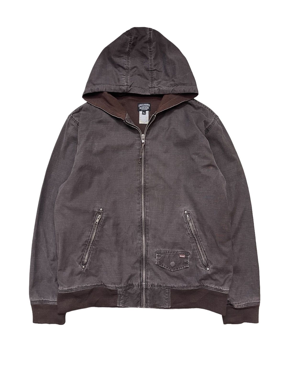 old stussy workjacket 90s usa製 Vtg 90s Stussy Workgear Hooded Jacket