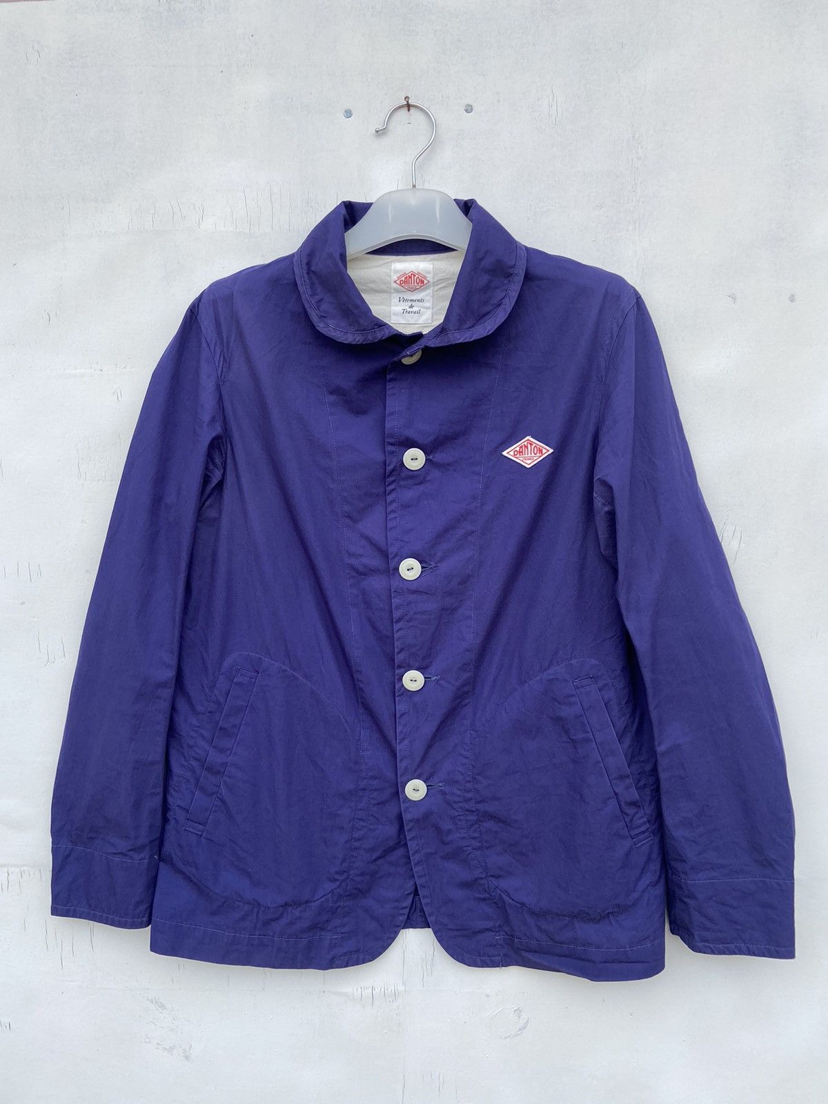 image of Danton Downproof Shawl Collar Single Jacket in Blue, Men's (Size Medium)