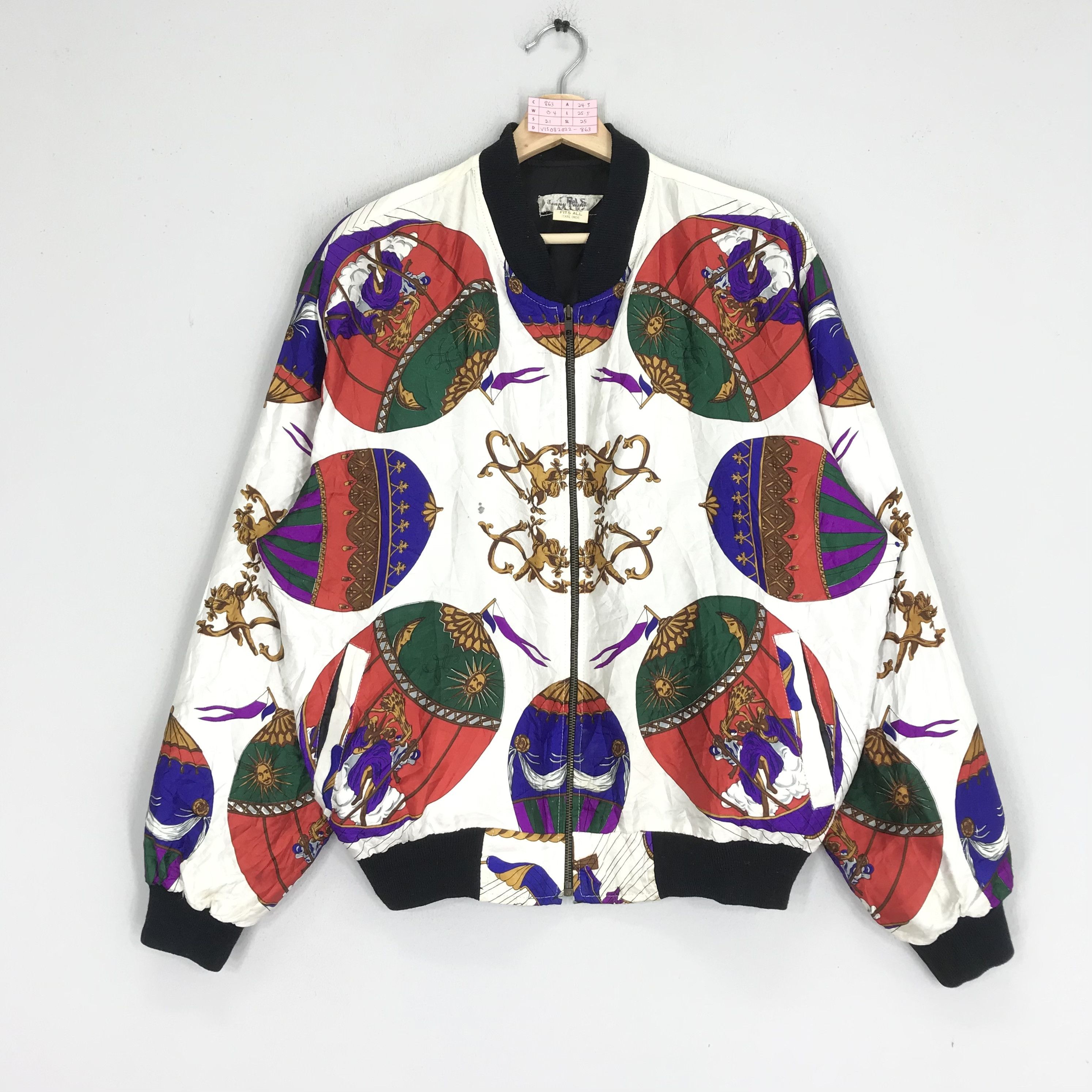 Vintage Baroque Silk Zipper Jacket Inspired Luxury Jacket