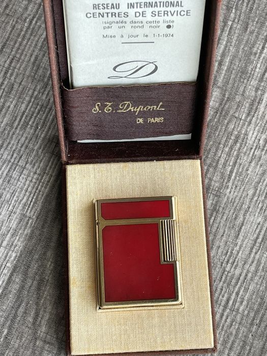 S.T. Dupont st dupont ligne1 lighterred/goldgreat working cond/w/box Grailed
