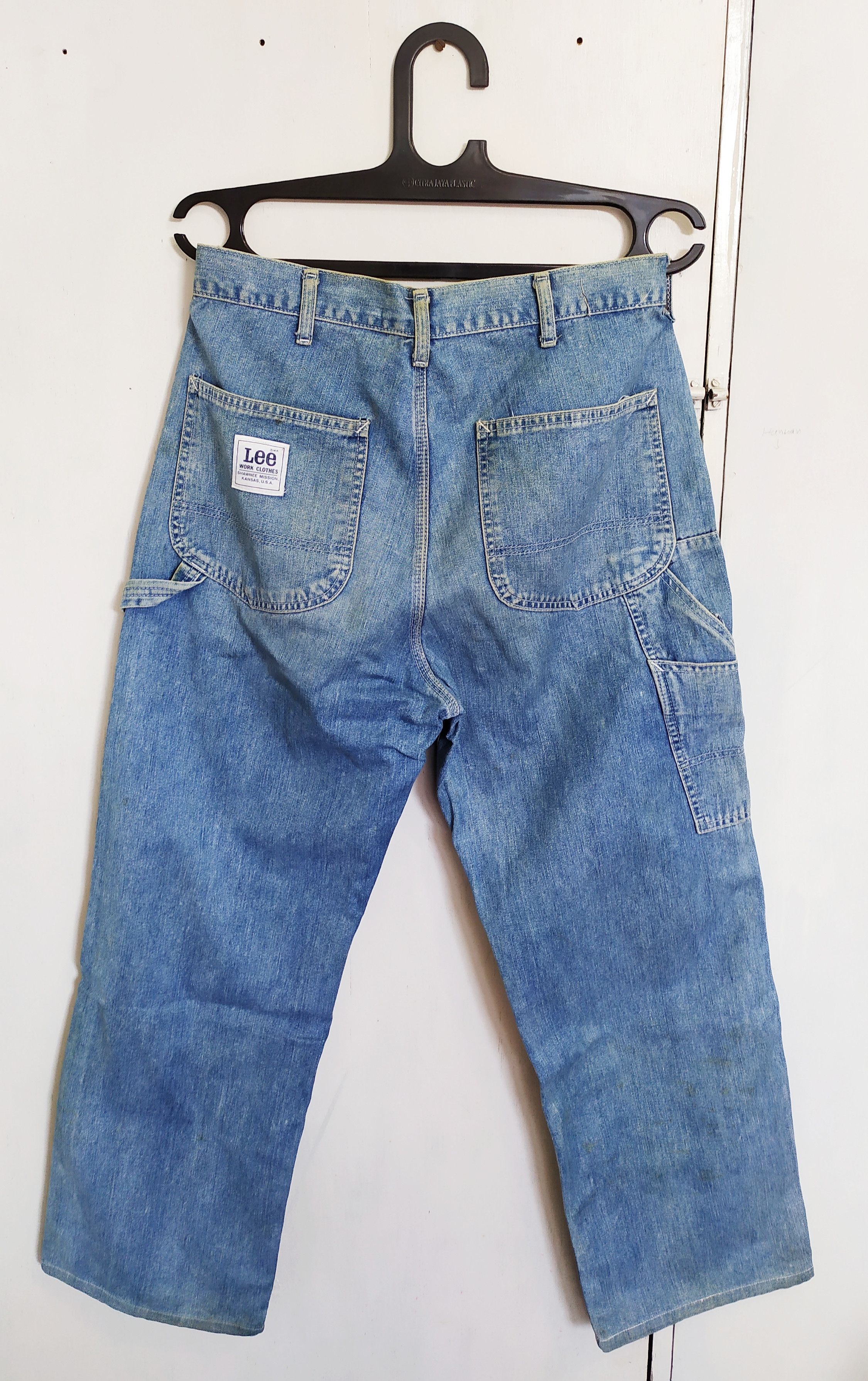Lee Vintage Lee Light Wash Denim Workwear Carpenter Pants Sz