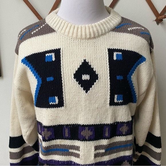 Vintage Vintage 1980s Nordic Sweater Size US L / EU 52-54 / 3 - 2 Thumbnail