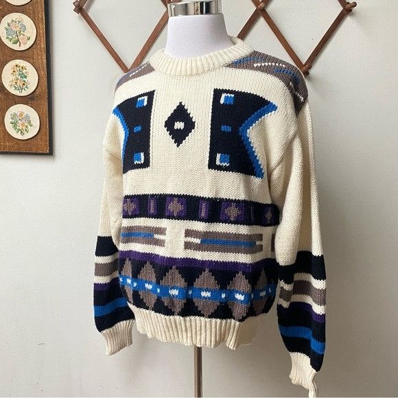Vintage Vintage 1980s Nordic Sweater Size US L / EU 52-54 / 3 - 11 Thumbnail